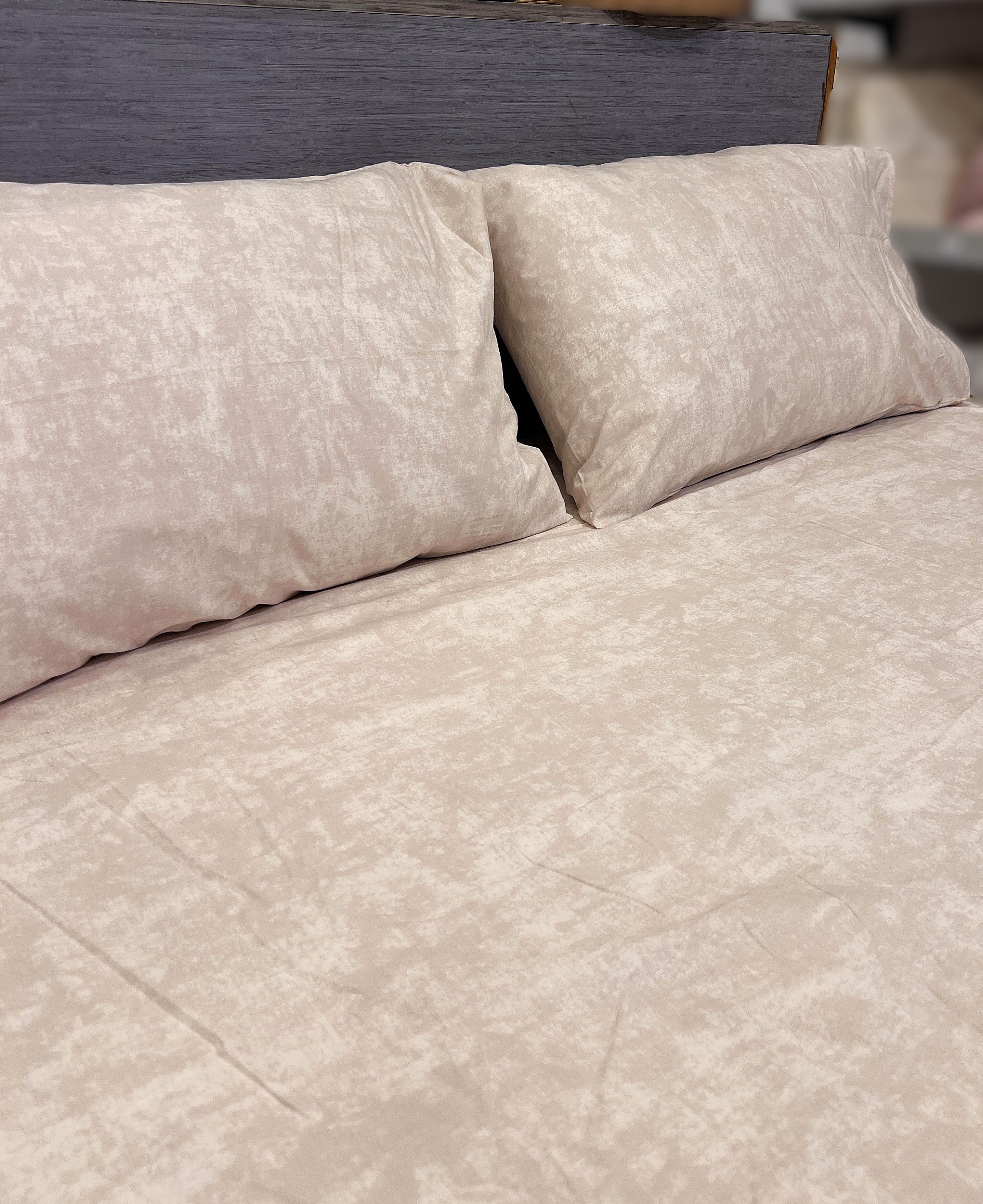 Textured Fitted Bedsheet Set with 2 Pillowcases.