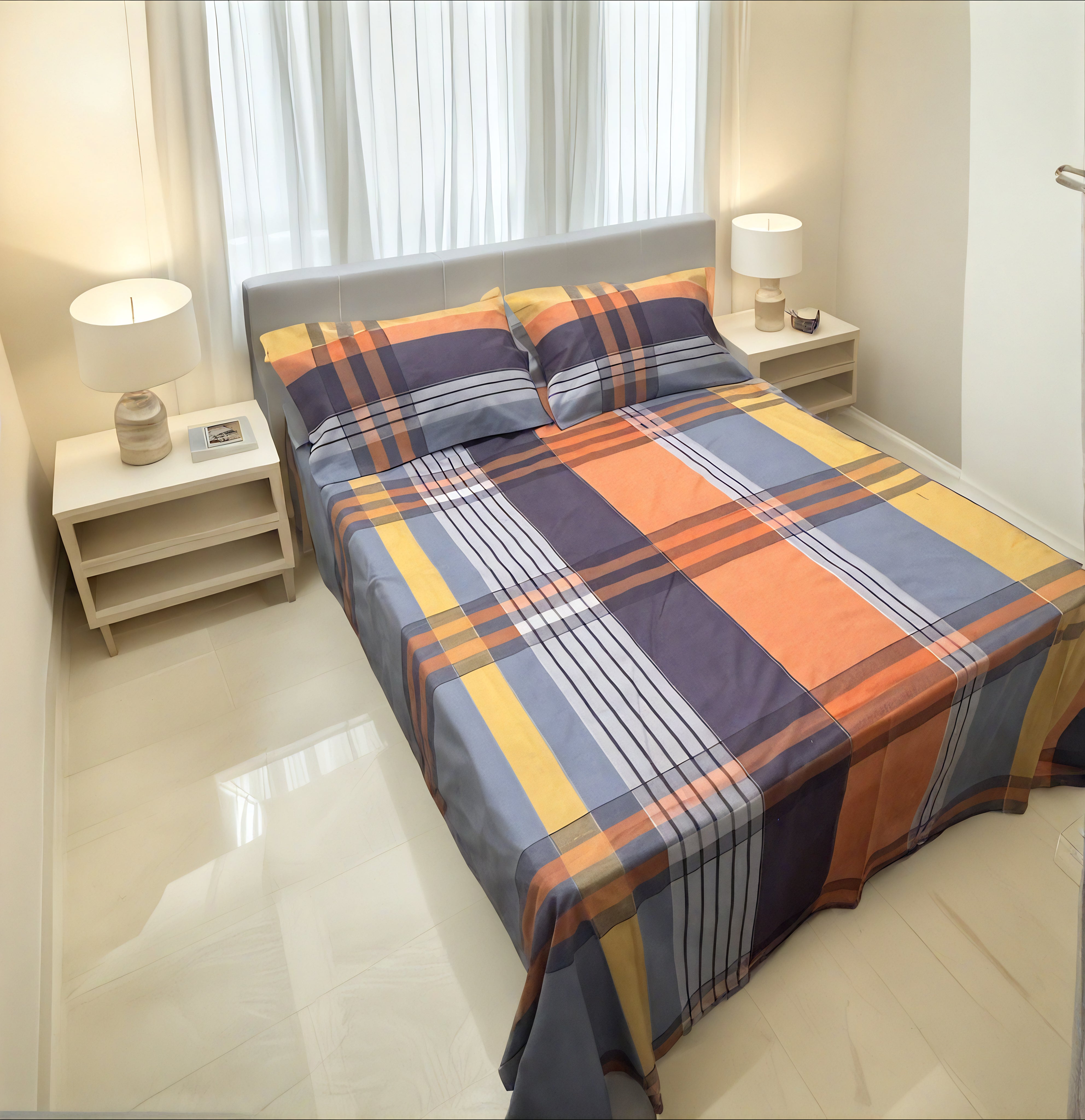 Printed Bedsheet Set ( Cotton ) ( Model 6 ).