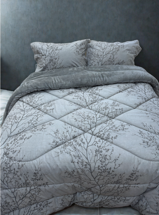 Dual-Faced Fur X Cotton Quilt Set ( Model 11 )