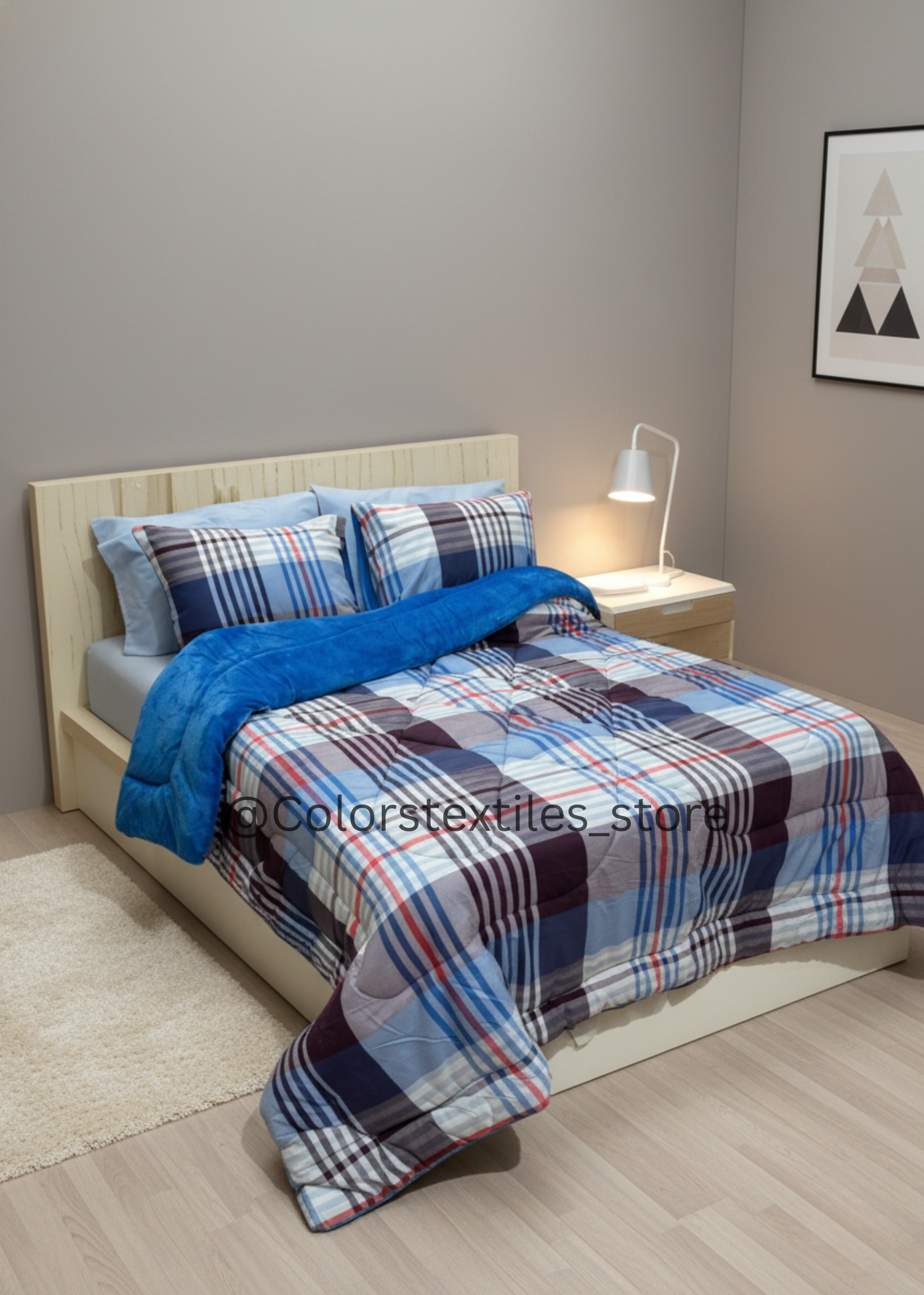 Dual-Faced Fur X Cotton Satin Quilt Set (Model 7) - Limited Time Offer !