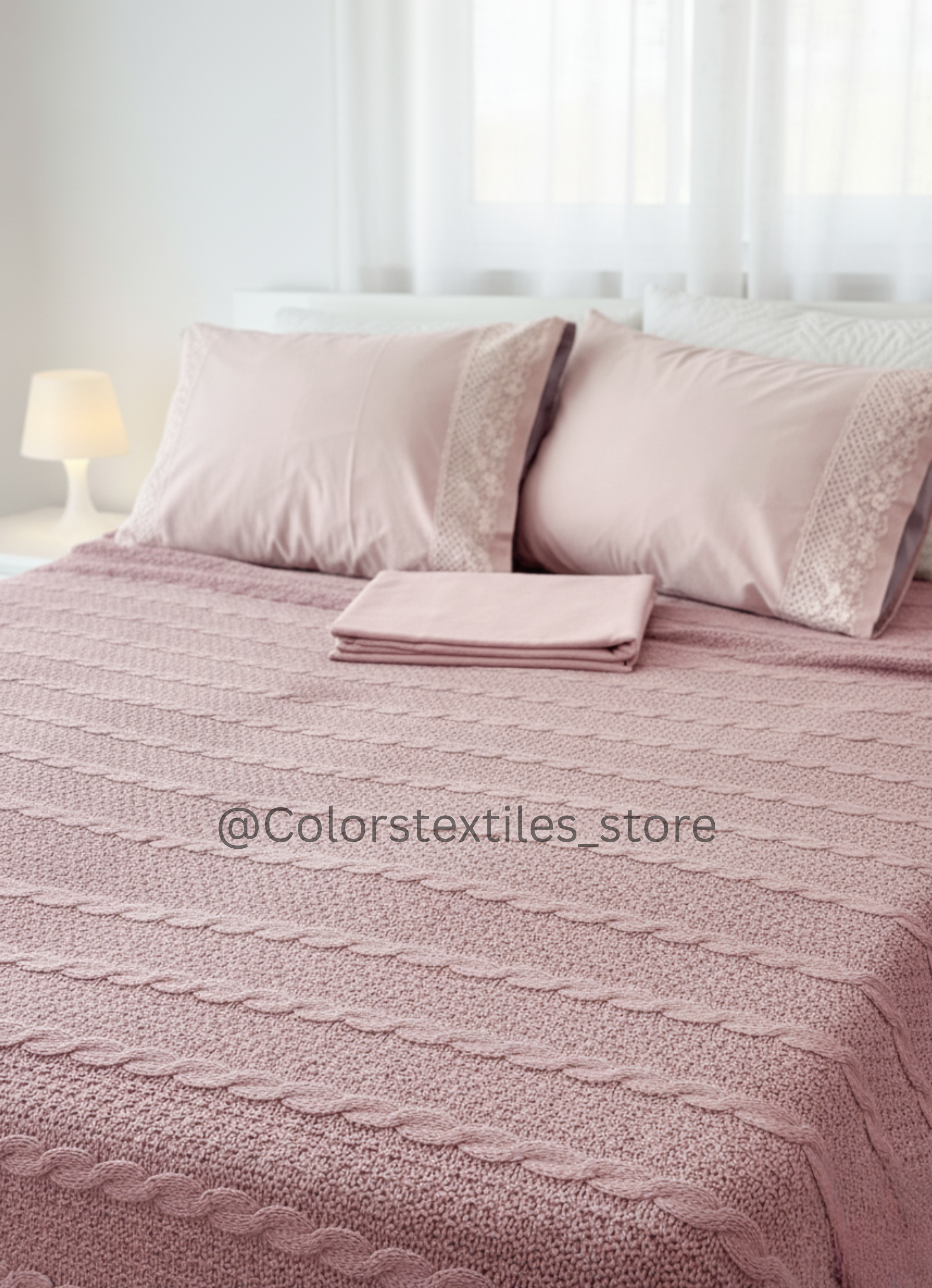 Premium Plain Triko Throw + Bed Sheet set (Cotton Satin)