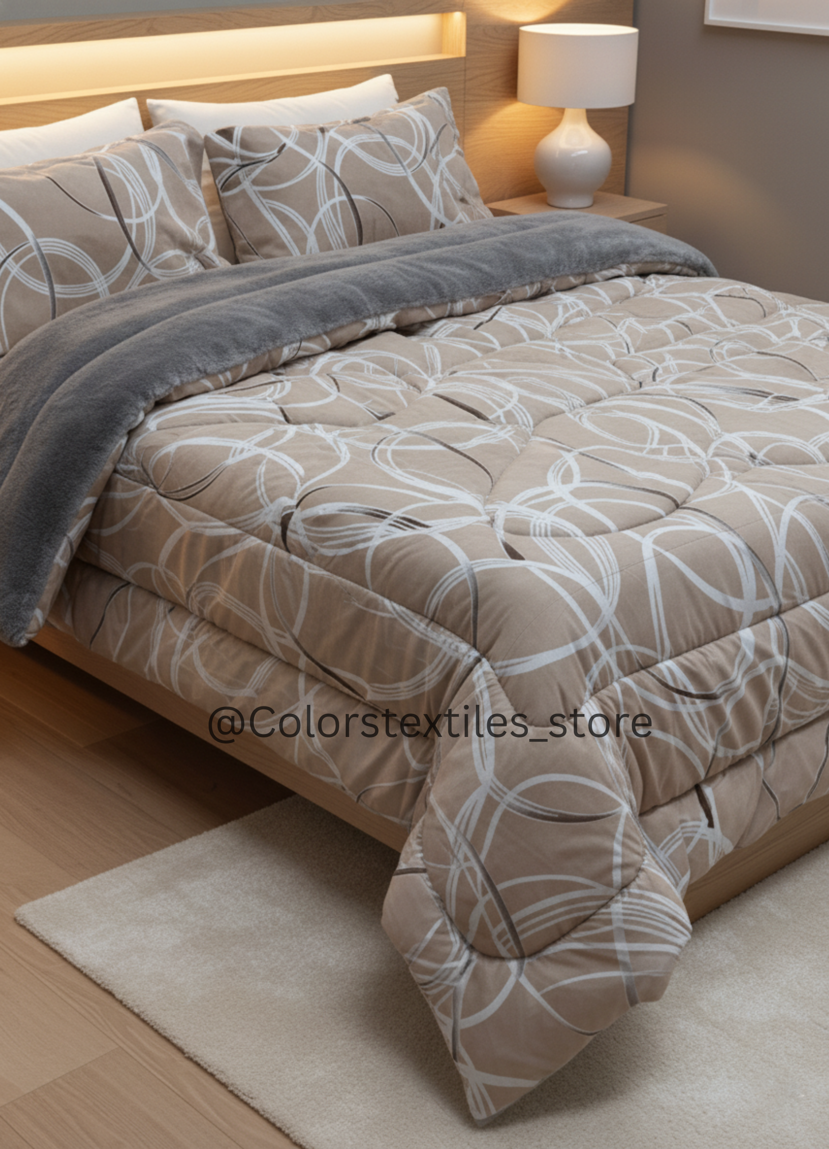 Dual-Faced Fur X Cotton Quilt Set (Model 10)
