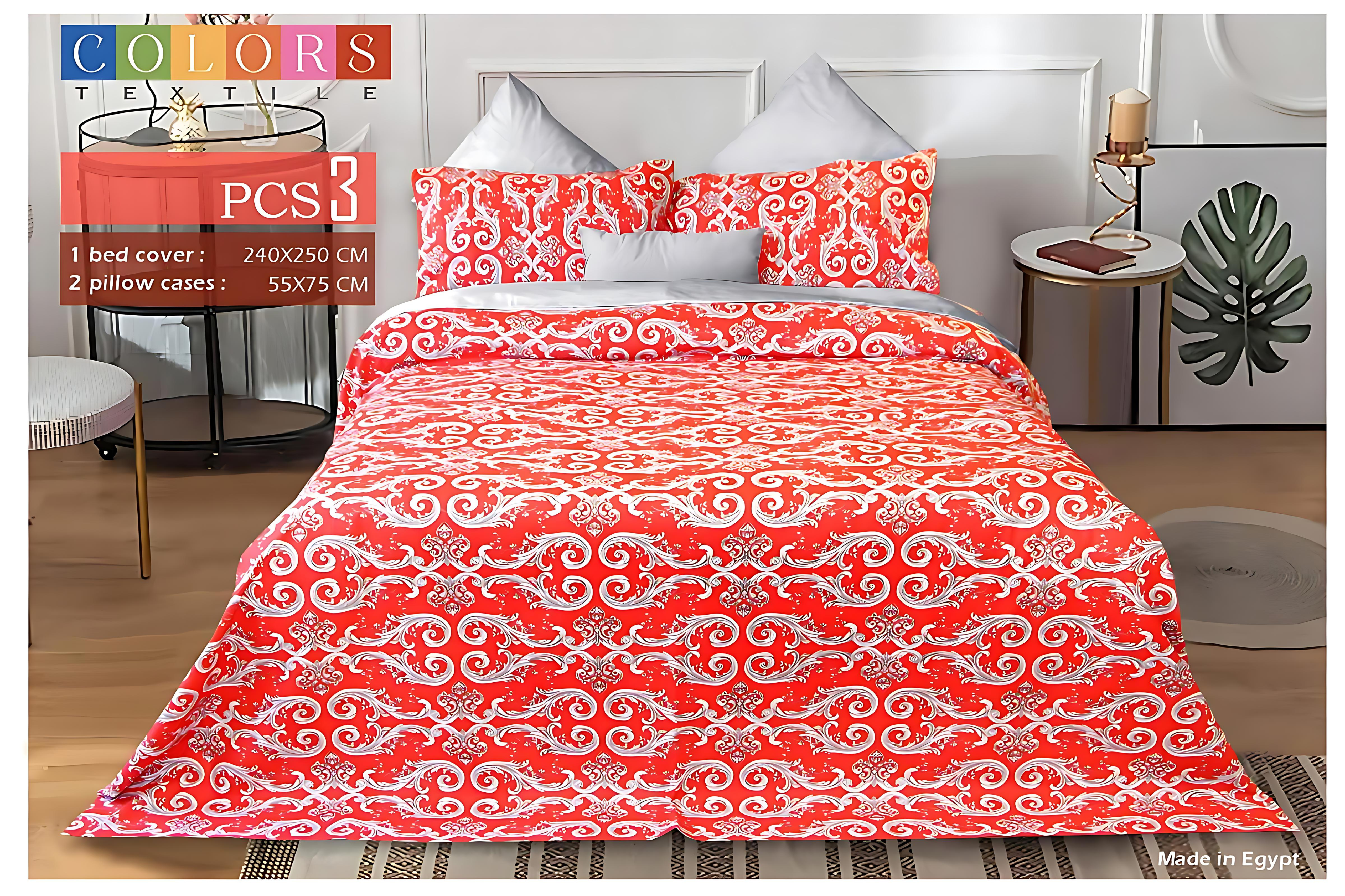 White X Red Bed Sheet Set(Pure Ranforce Cotton)
