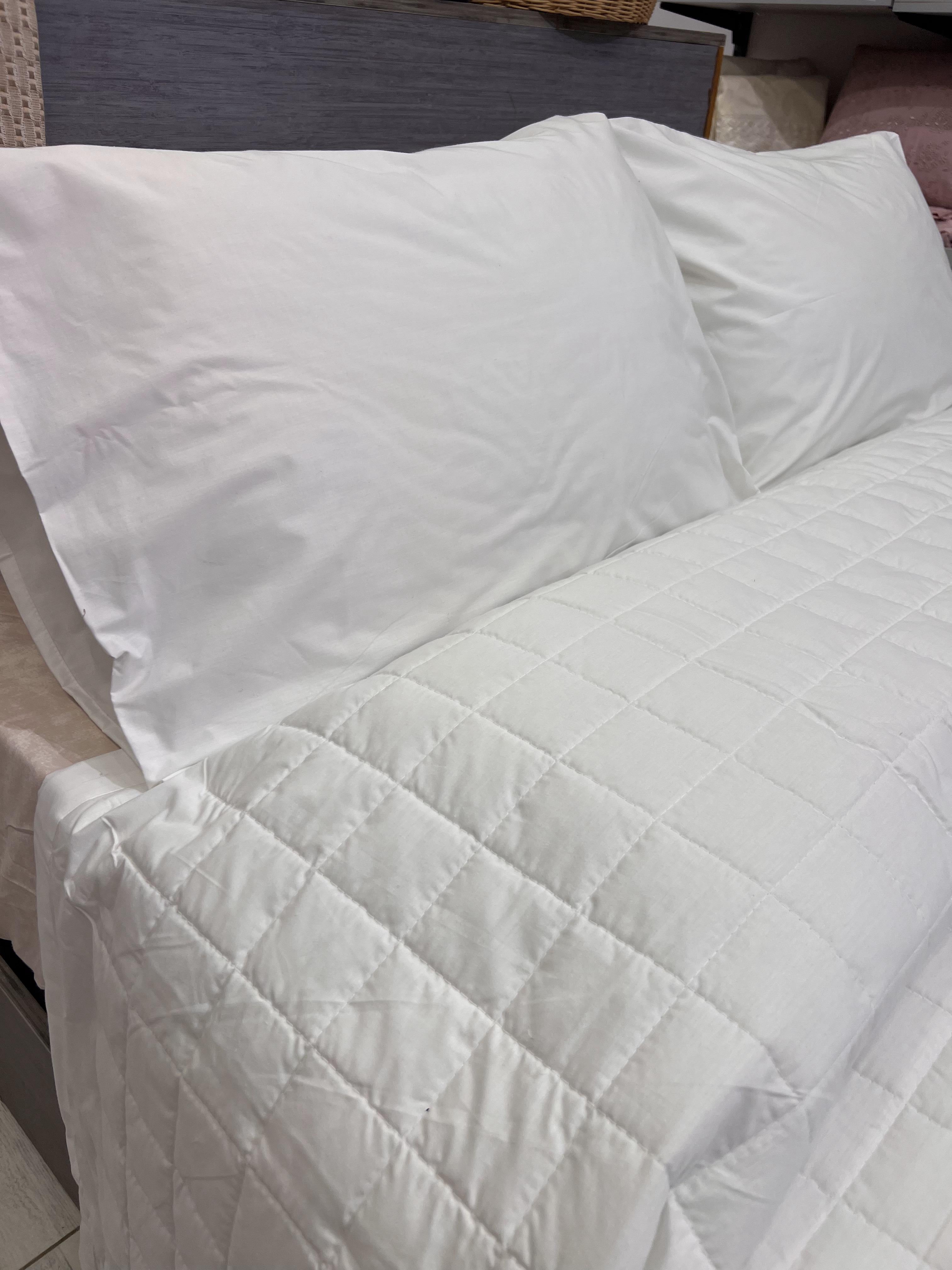 Premium Berkal Cotton Squares Capitone Coverlet Set.
