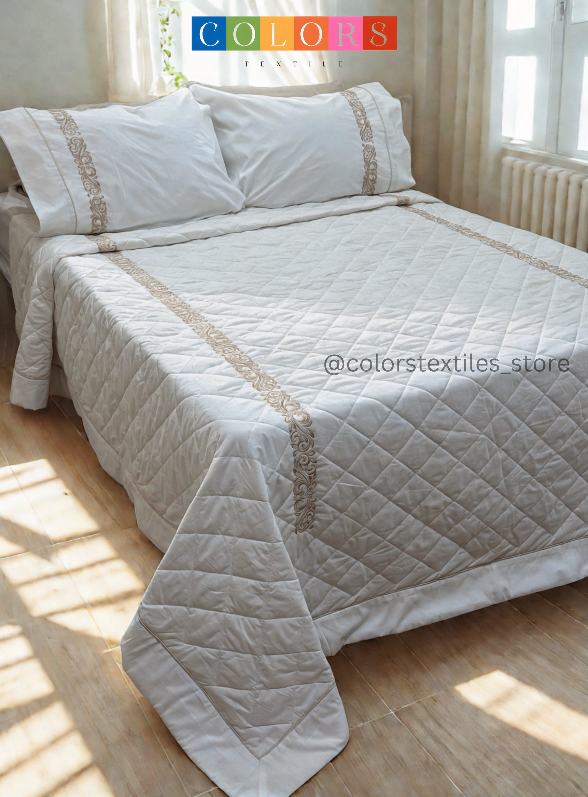 Embroidered Coverlet Set ( Cotton )