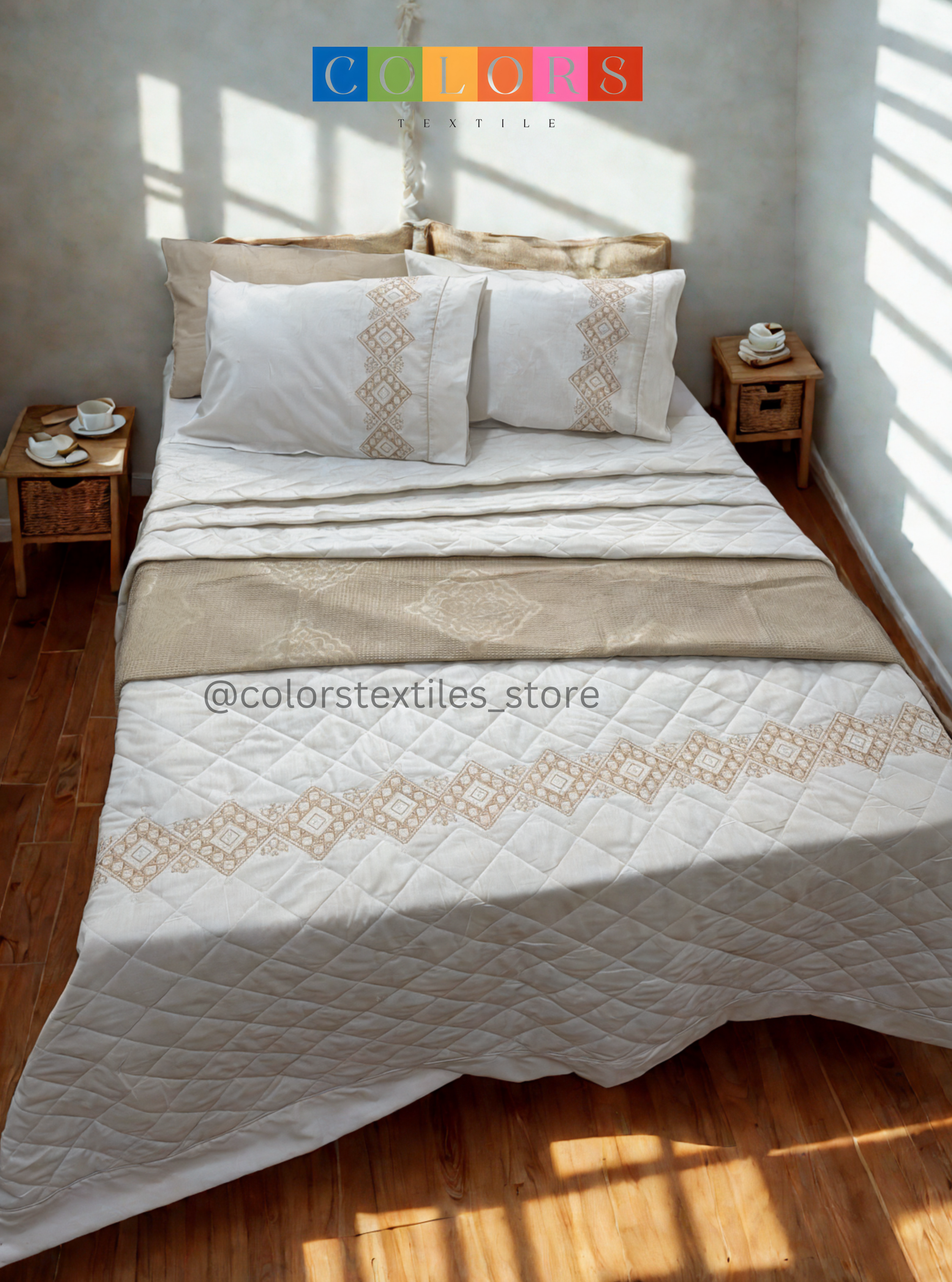 Embroidered Coverlet Set ( Cotton ) (Model 2)