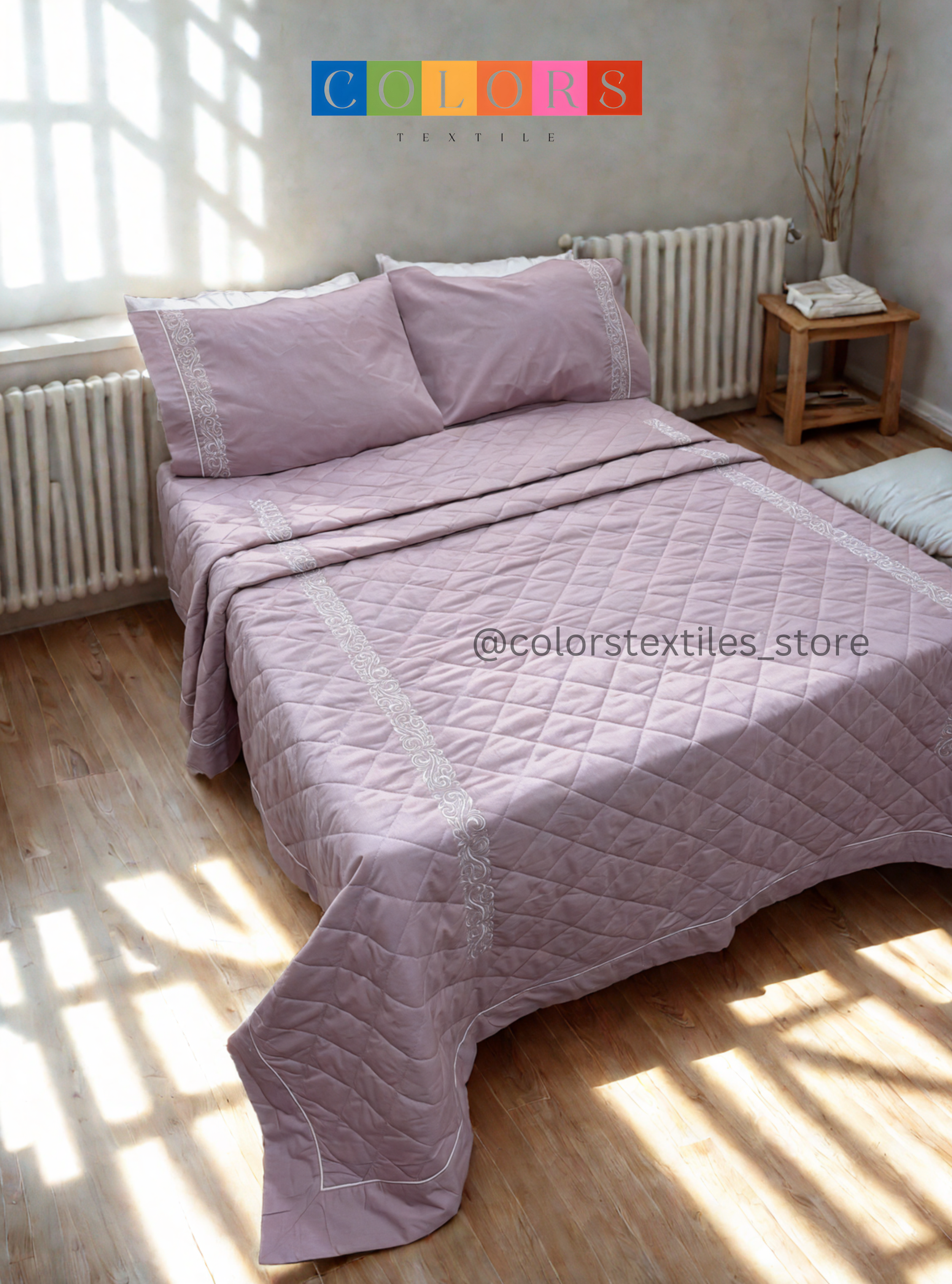 Embroidered Coverlet Set ( Cotton )