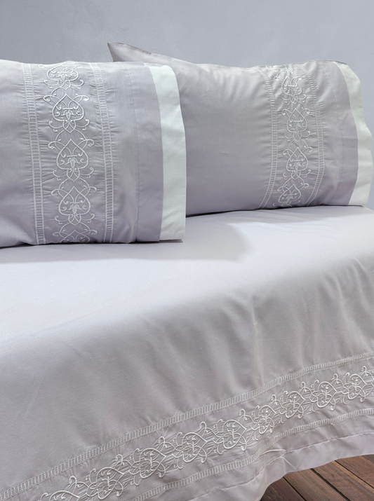 PolyCotton Embroidered Bed Sheet Set (Model 6)