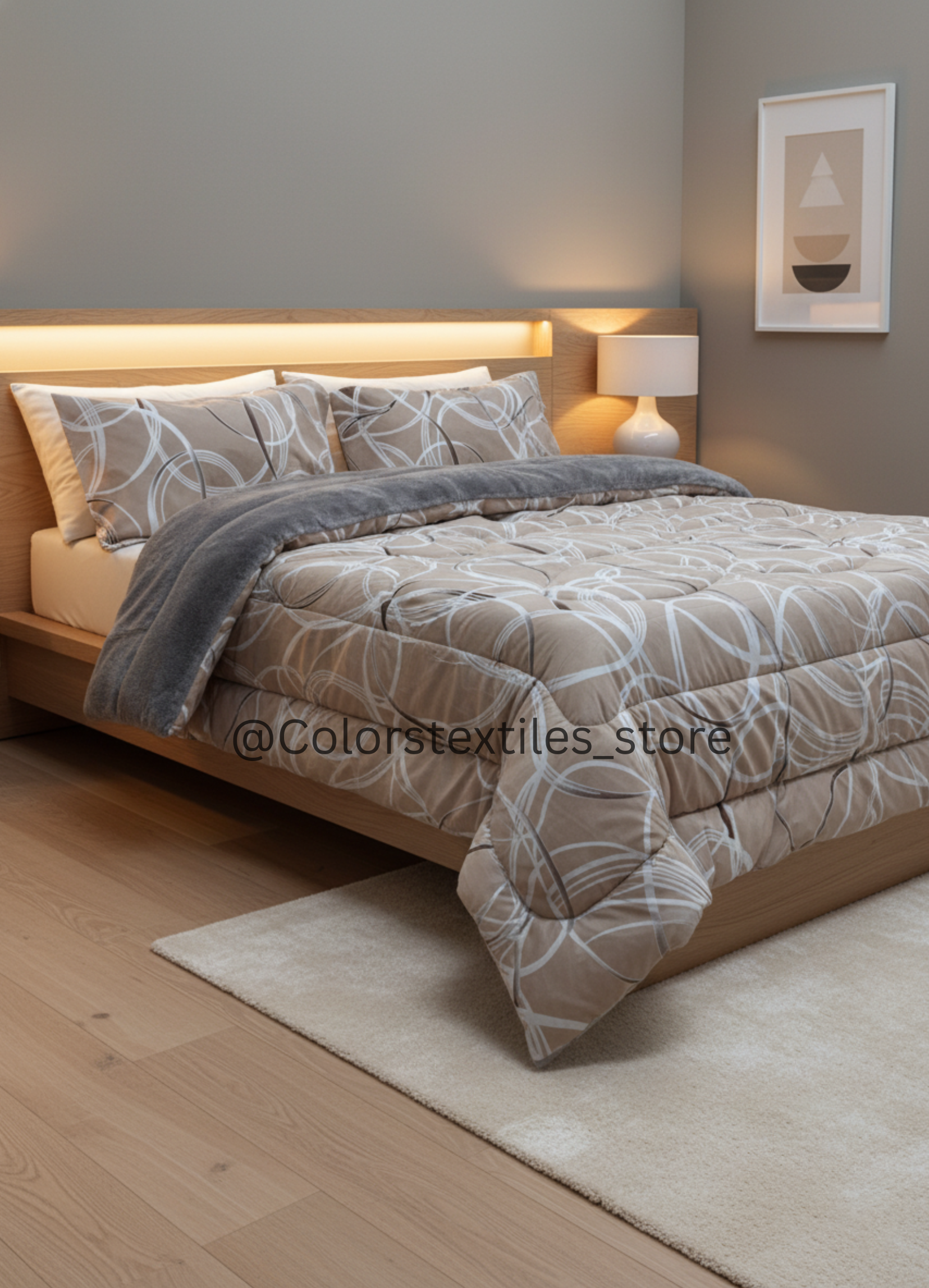 Dual-Faced Fur X Cotton Quilt Set (Model 10)
