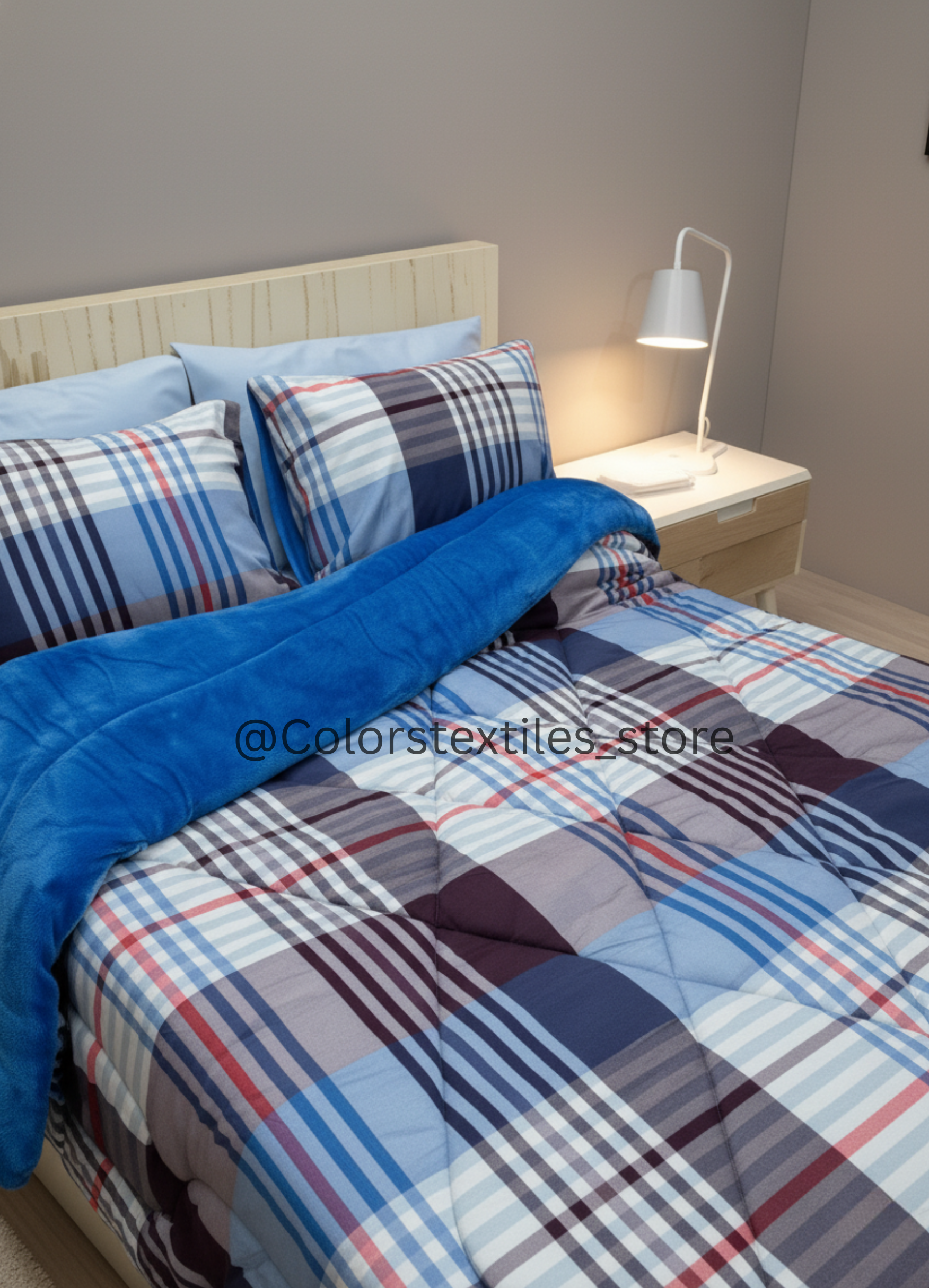 Dual-Faced Fur X Cotton Satin Quilt Set (Model 7) - Limited Time Offer !