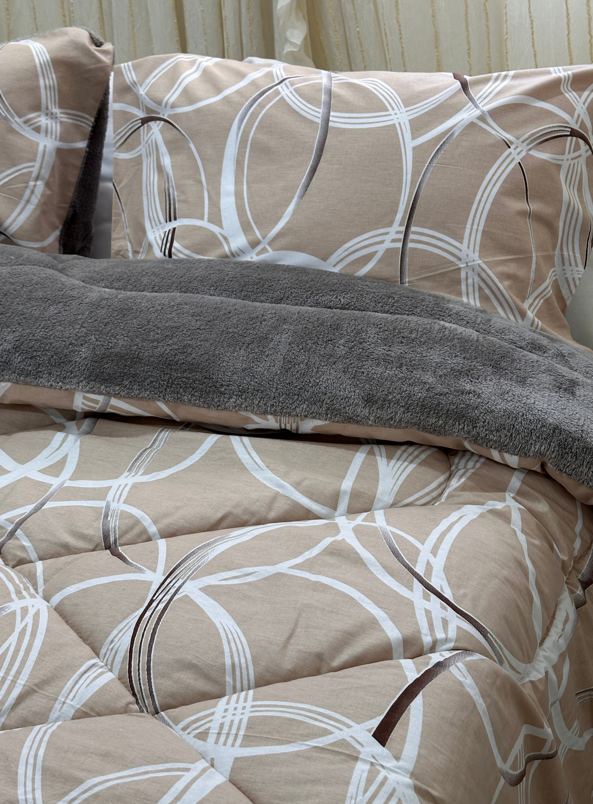 Dual-Faced Fur X Cotton Quilt Set (Model 10)