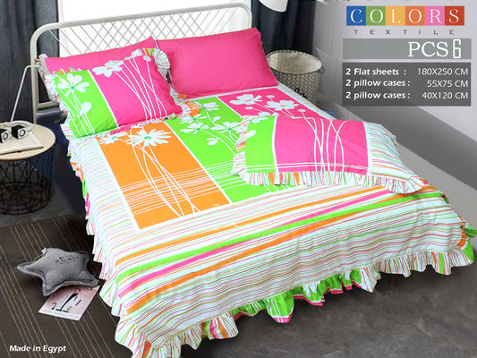 Elegant Ruffles Bed Sheet Set (6Pcs)