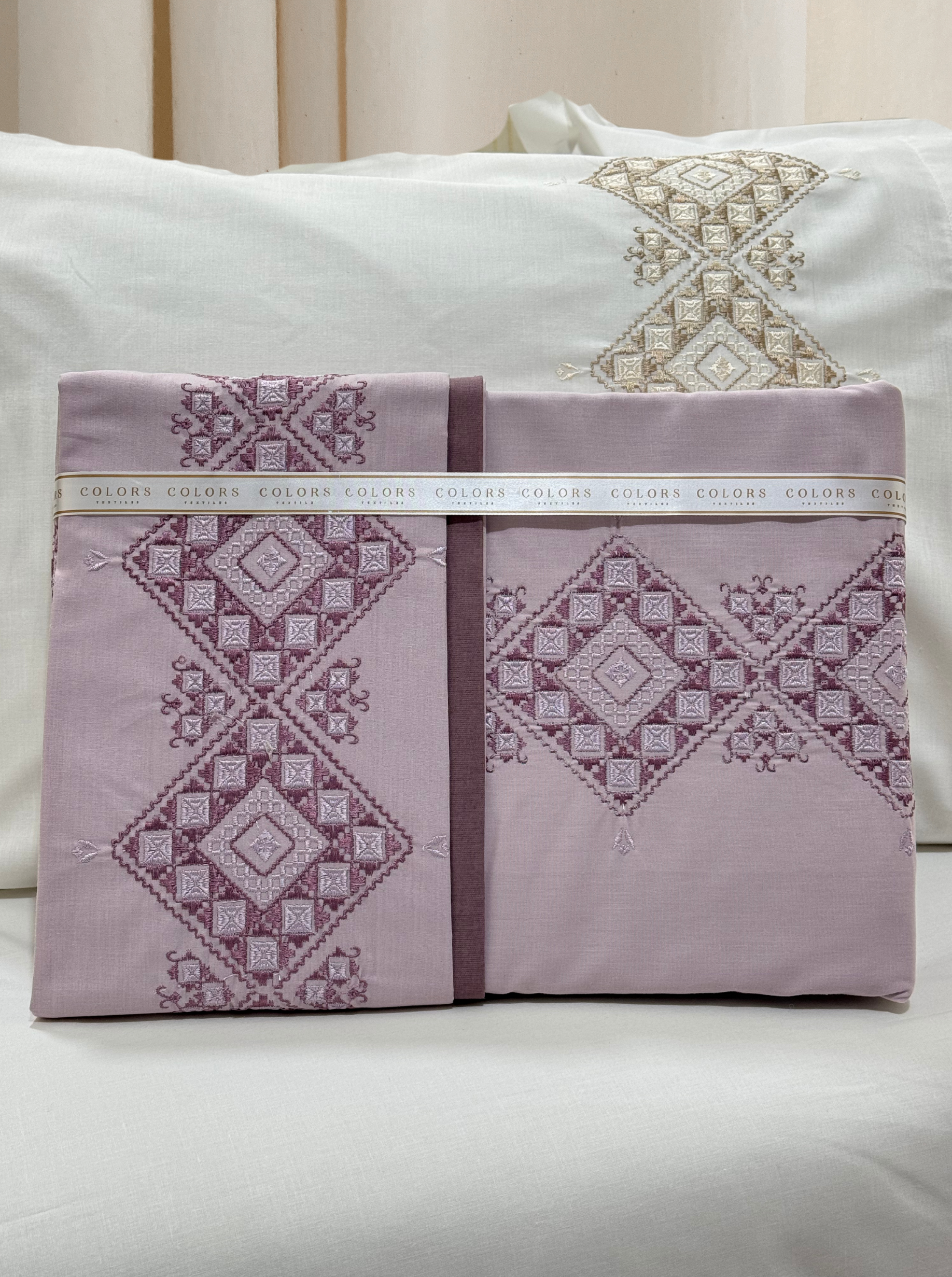 PolyCotton Embroidered Bed Sheet Set (Model 5)