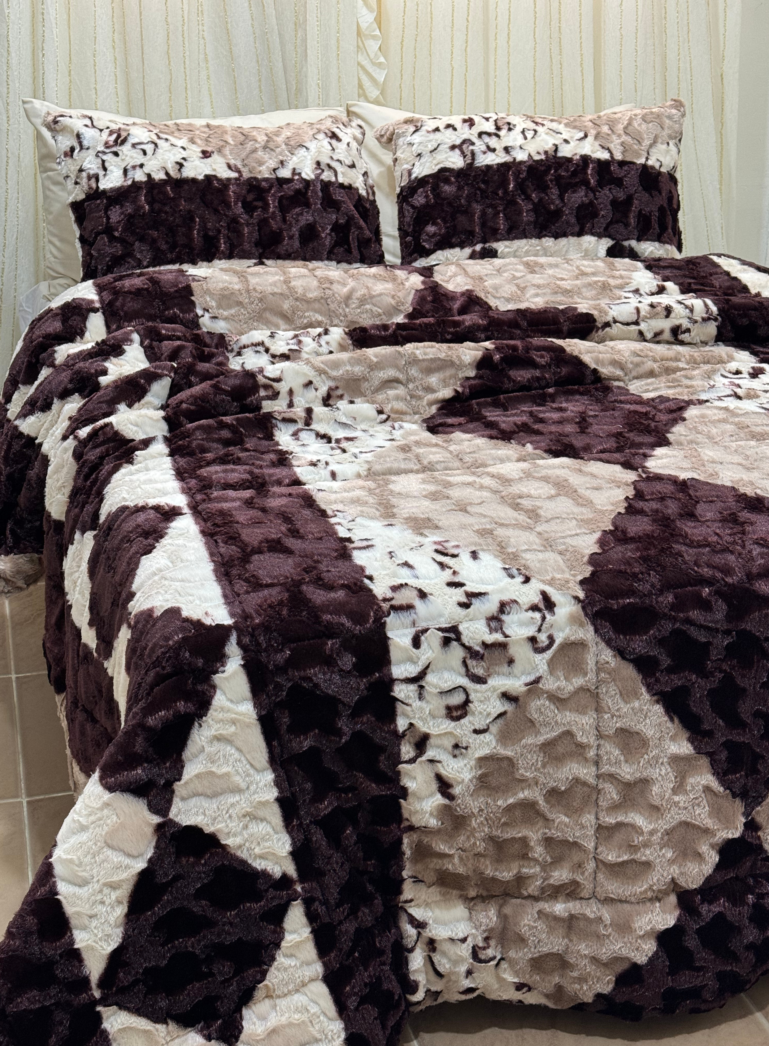 Multi-Colored Fur Quilt Set (Soft Fur) - Limited Time Sale !