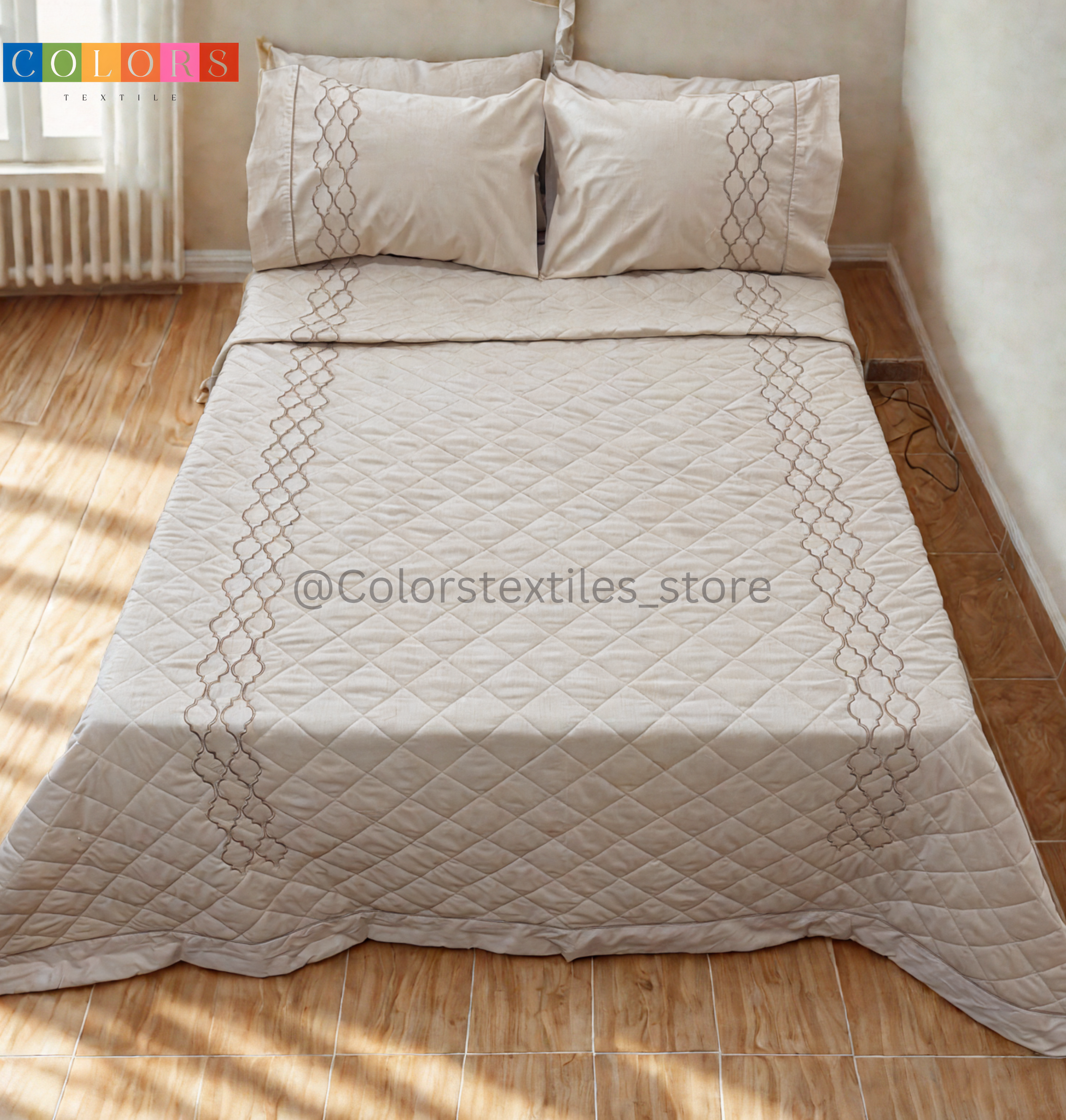 Embroidered Coverlet Set ( Cotton ) (Model 3)