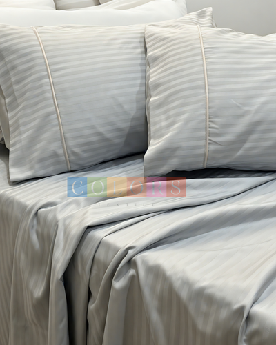 Hotel-Style Striped Bed Sheet Set - Pure Cotton