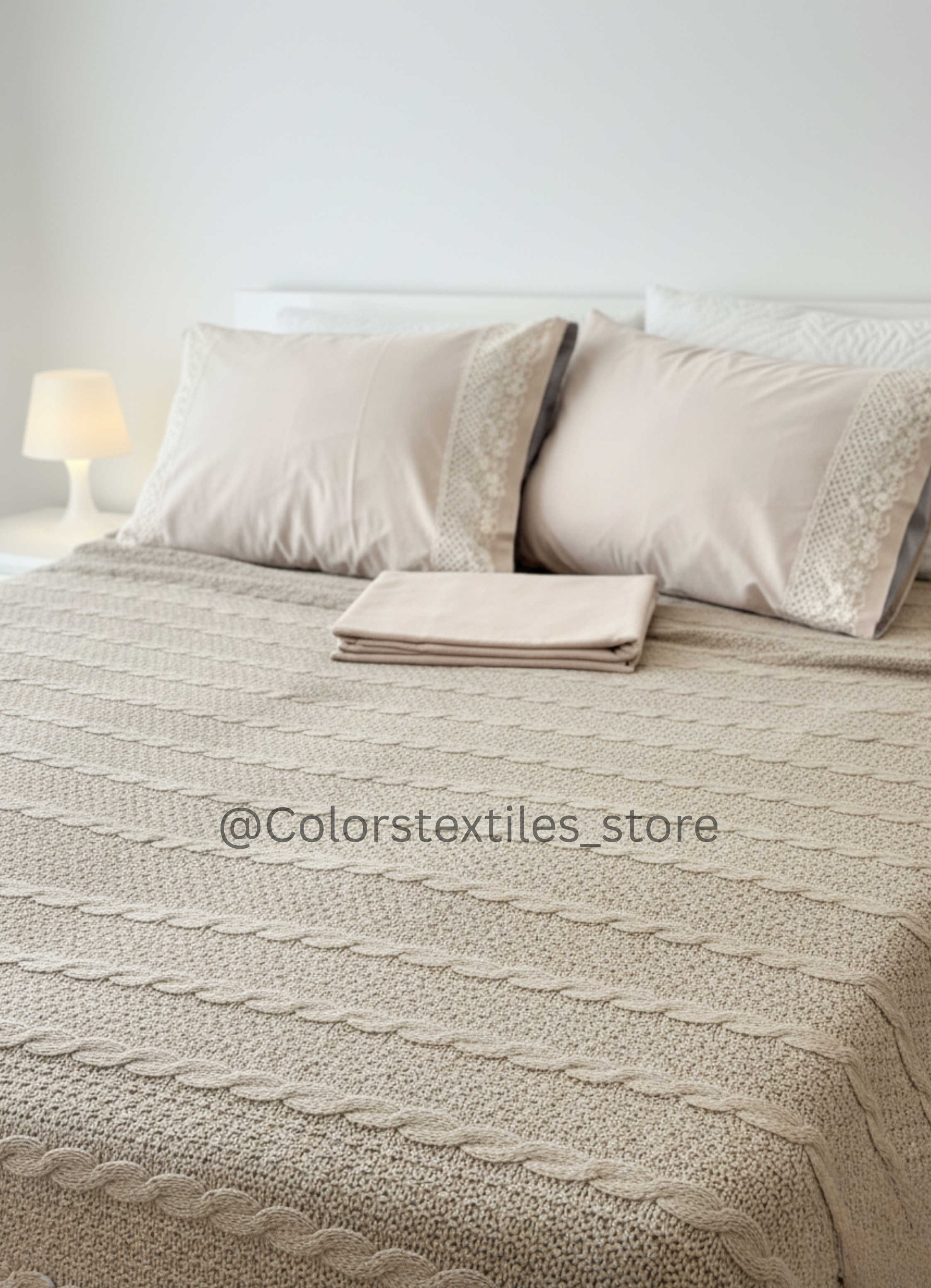 Premium Plain Triko Throw + Bed Sheet set (Cotton Satin)