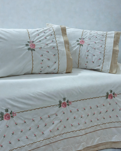 PolyCotton Embroidered Bed Sheet Set (Model 2)