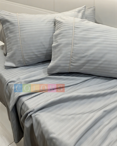 Hotel-Style Striped Bed Sheet Set - Pure Cotton