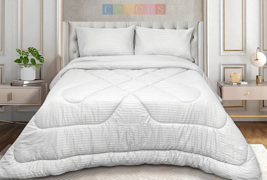 Stripes Capitone Quilt Set (Pure Soft Cotton)