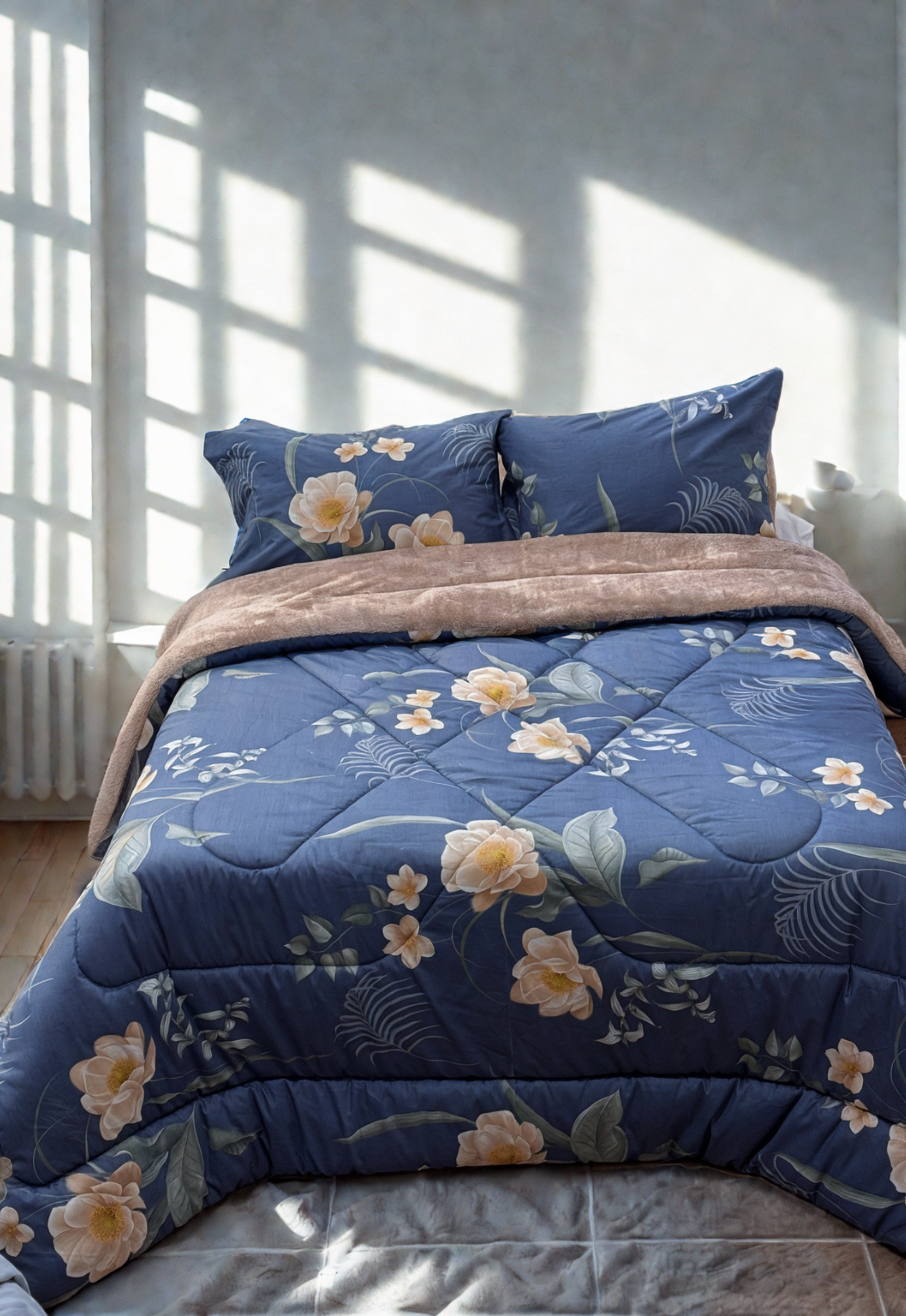 Printed Soft Satin Cotton Quilt Set