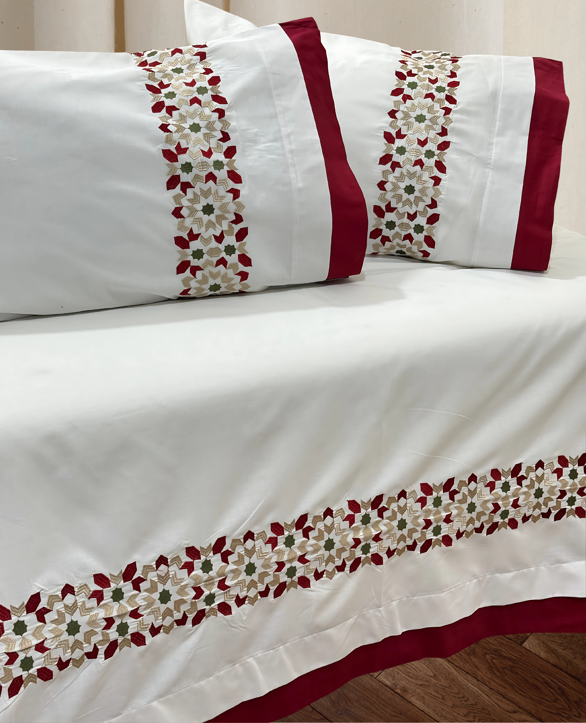 PolyCotton Embroidered Bed Sheet Set (Model 1)