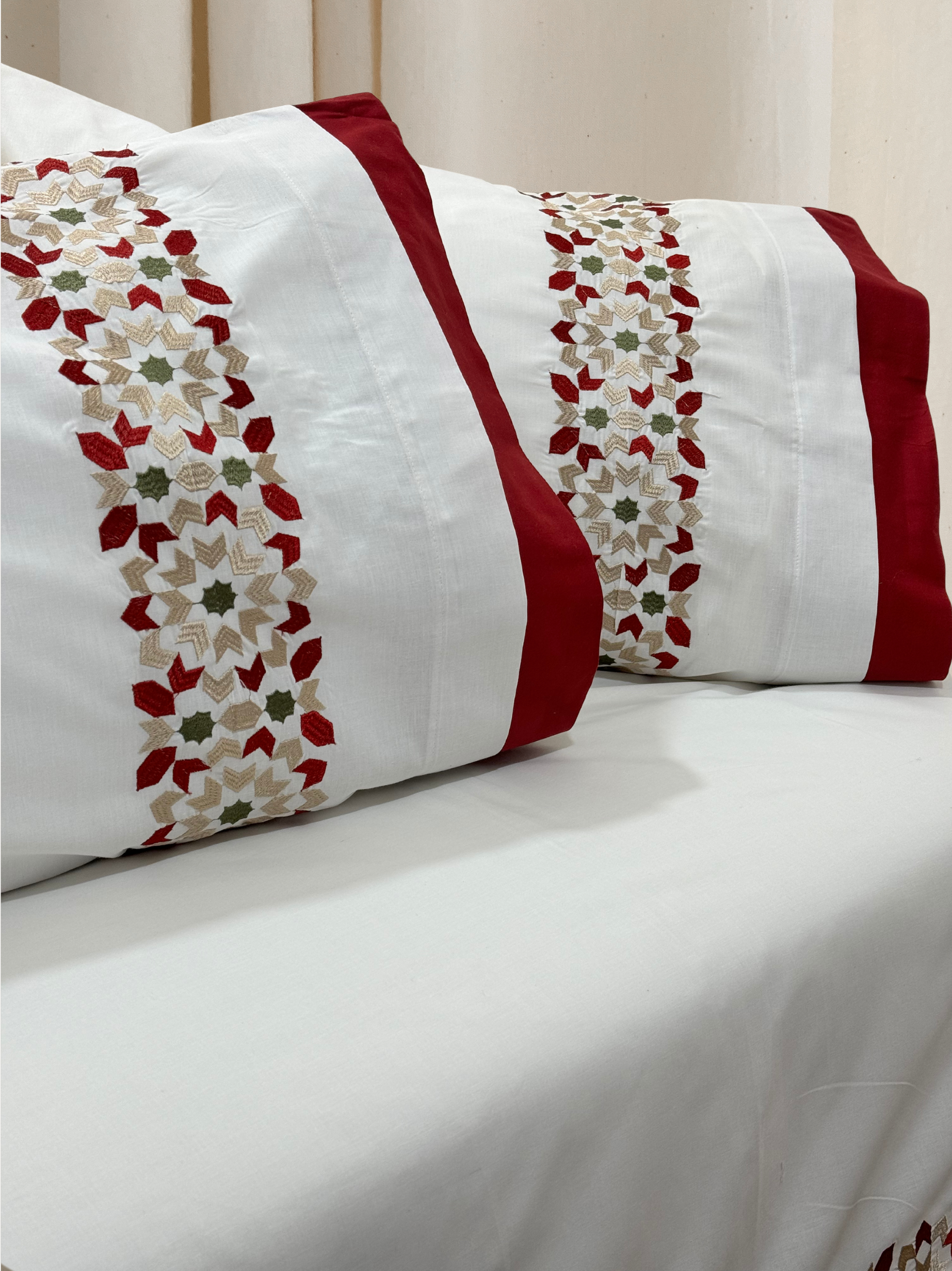 PolyCotton Embroidered Bed Sheet Set (Model 1)