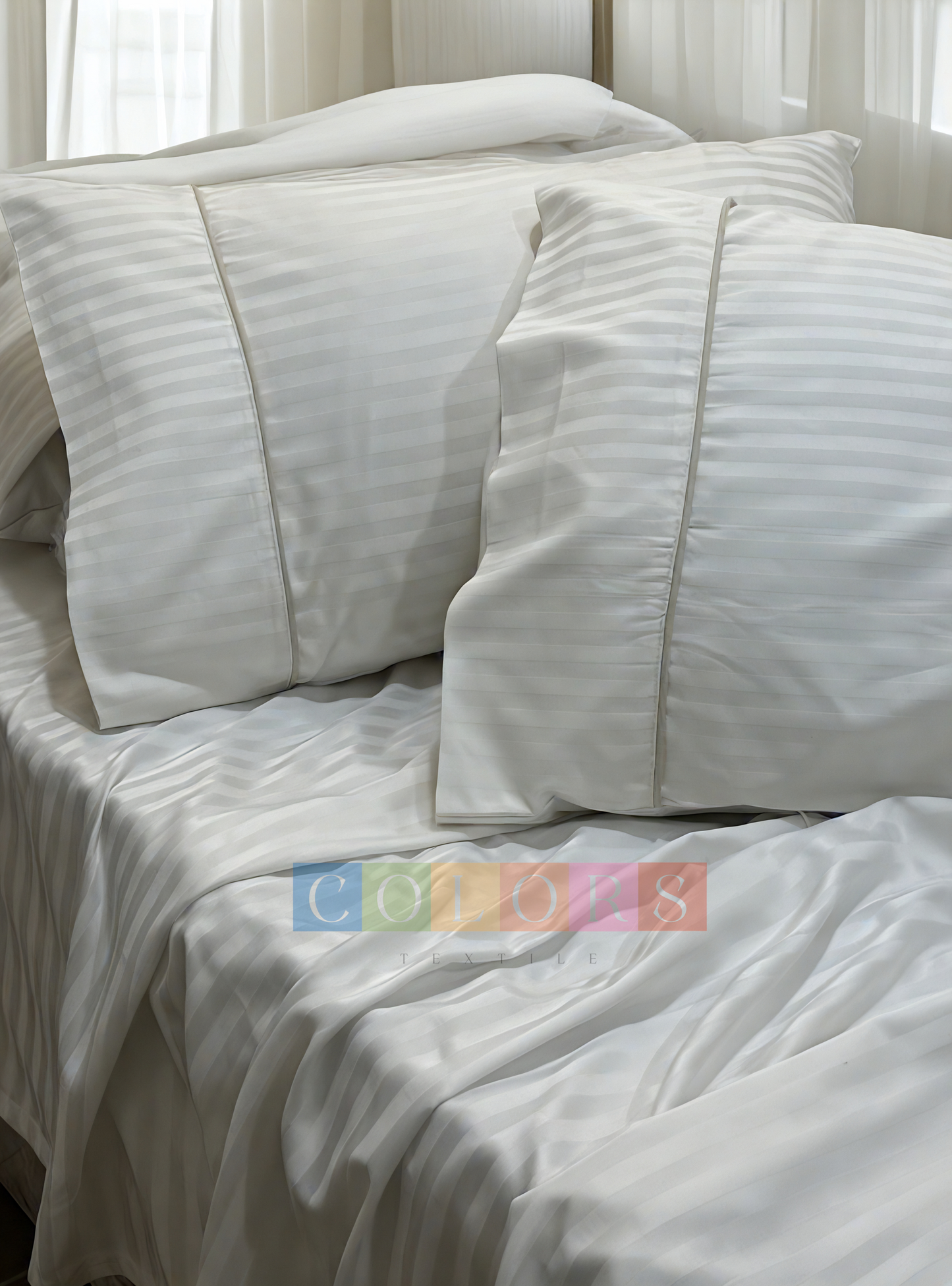 Hotel-Style Striped Bed Sheet Set - Pure Cotton