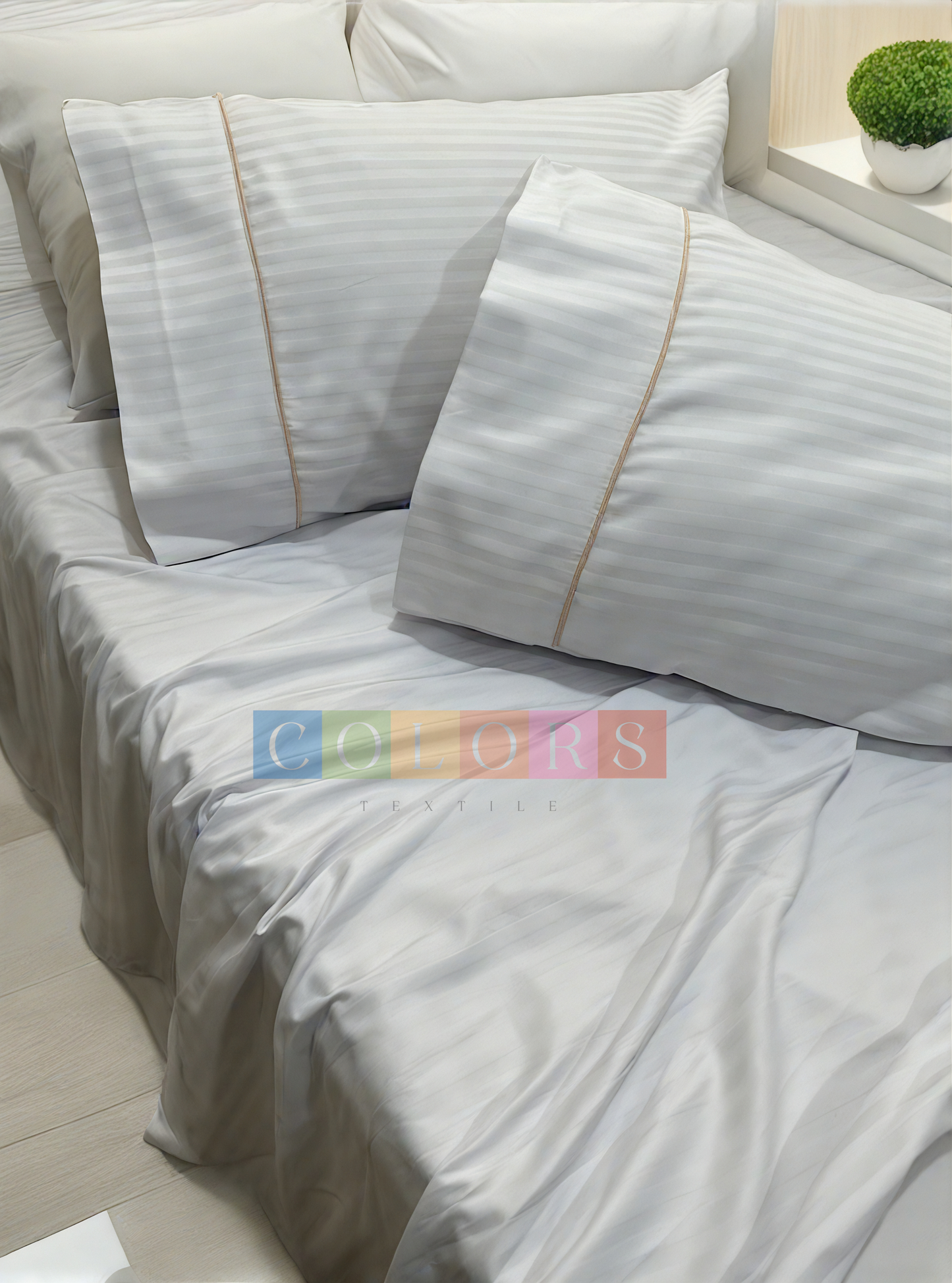 Hotel-Style Striped Bed Sheet Set - Pure Cotton