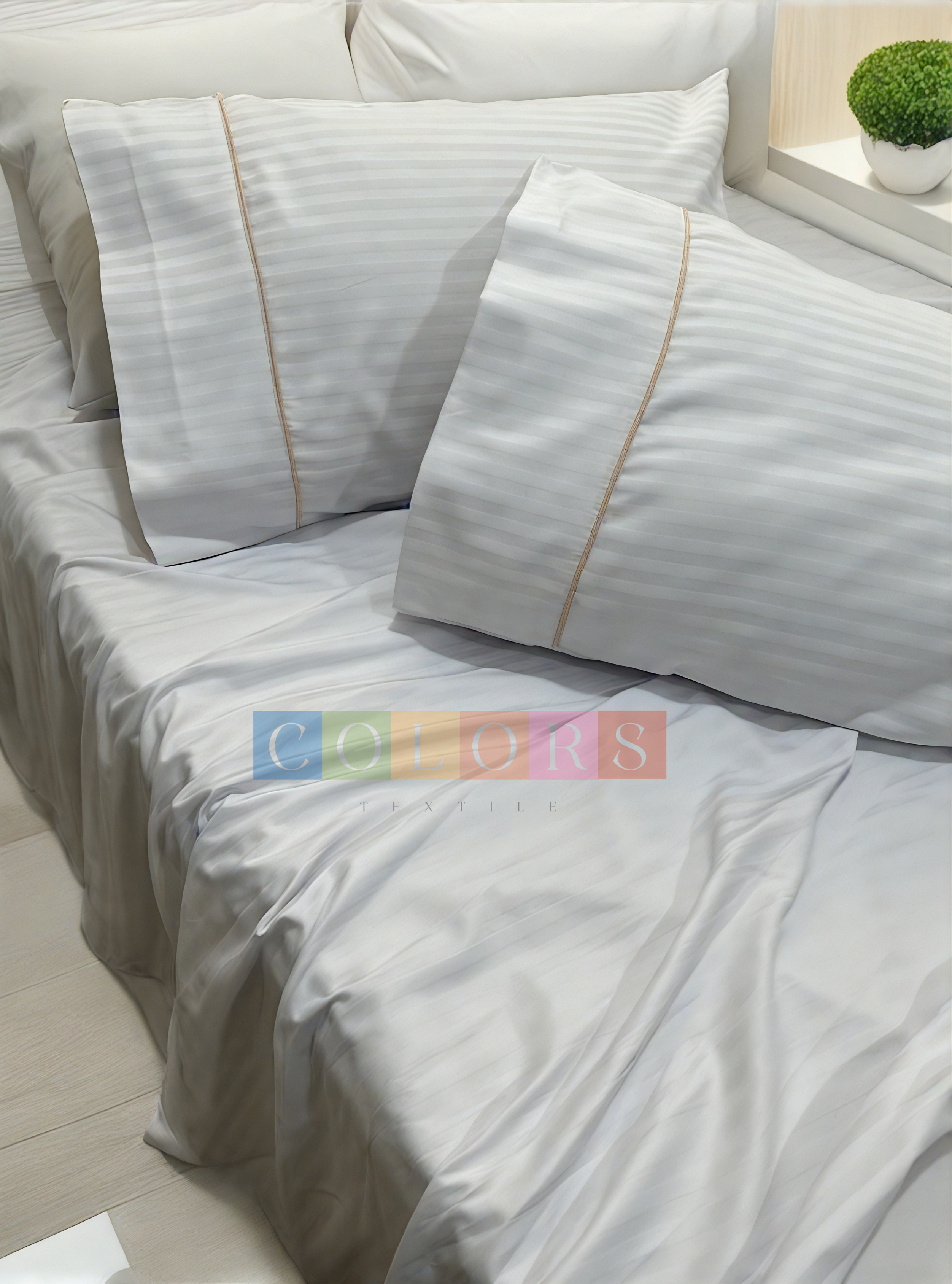 Hotel-Style Striped Bed Sheet Set - Pure Cotton