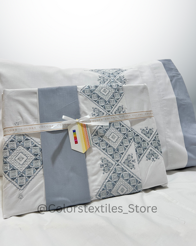 PolyCotton Embroidered Bed Sheet Set (Model 17)