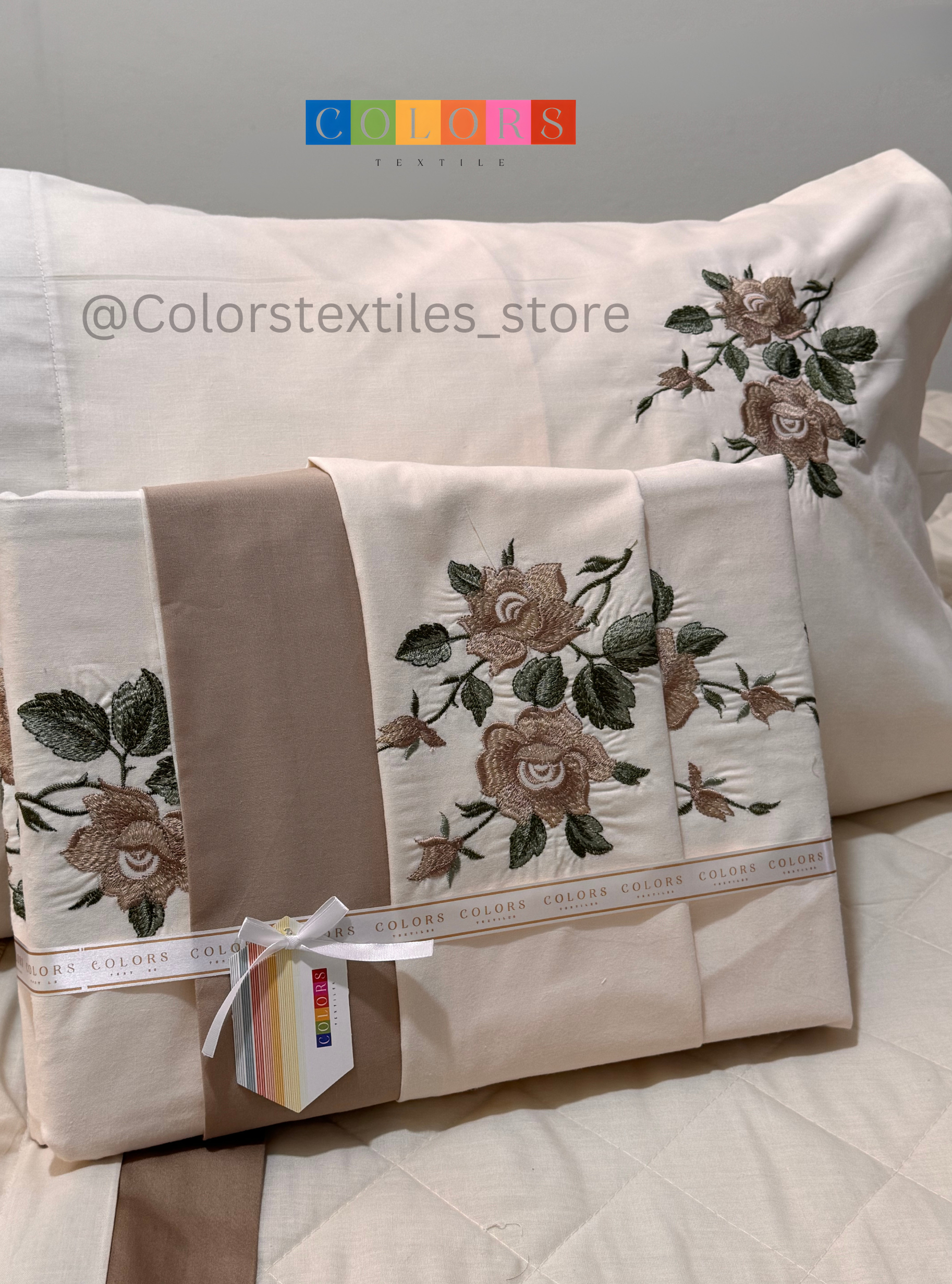 PolyCotton Embroidered Bed Sheet Set (Model 12)