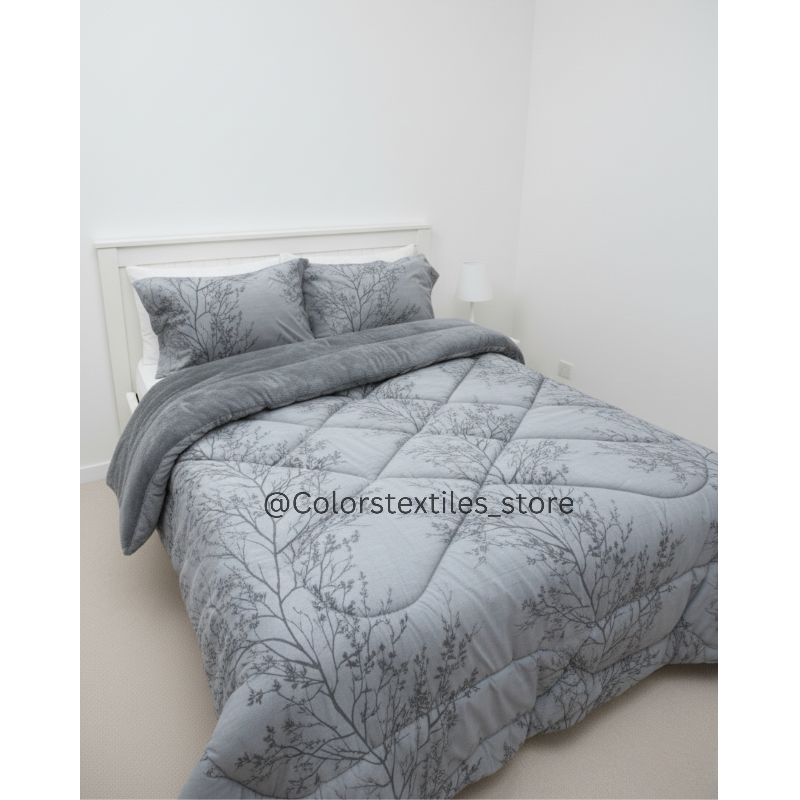 Dual-Faced Fur X Cotton Quilt Set ( Model 11 )