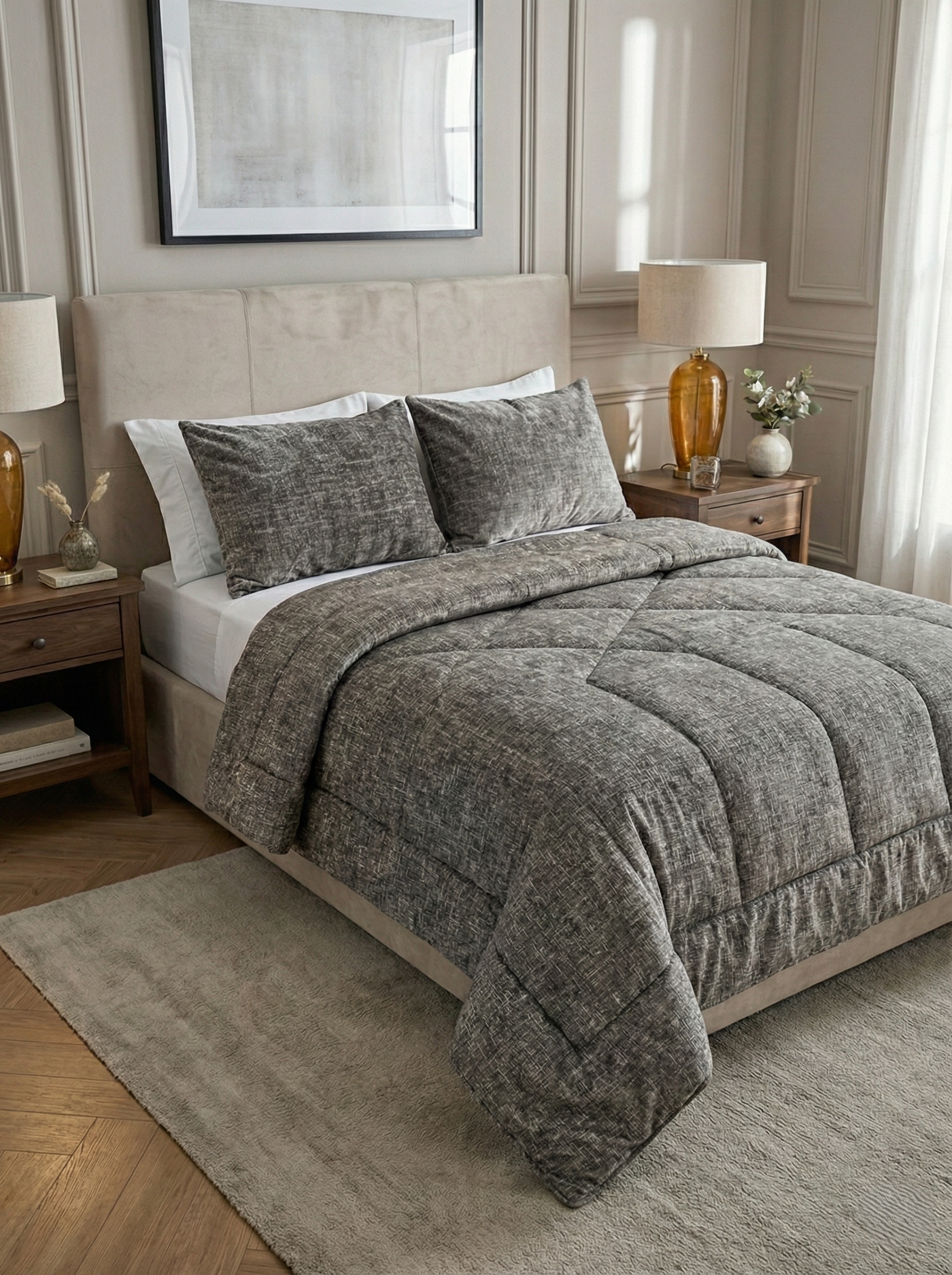 Double-Faced Fur Quilt Set ( Model 3 )