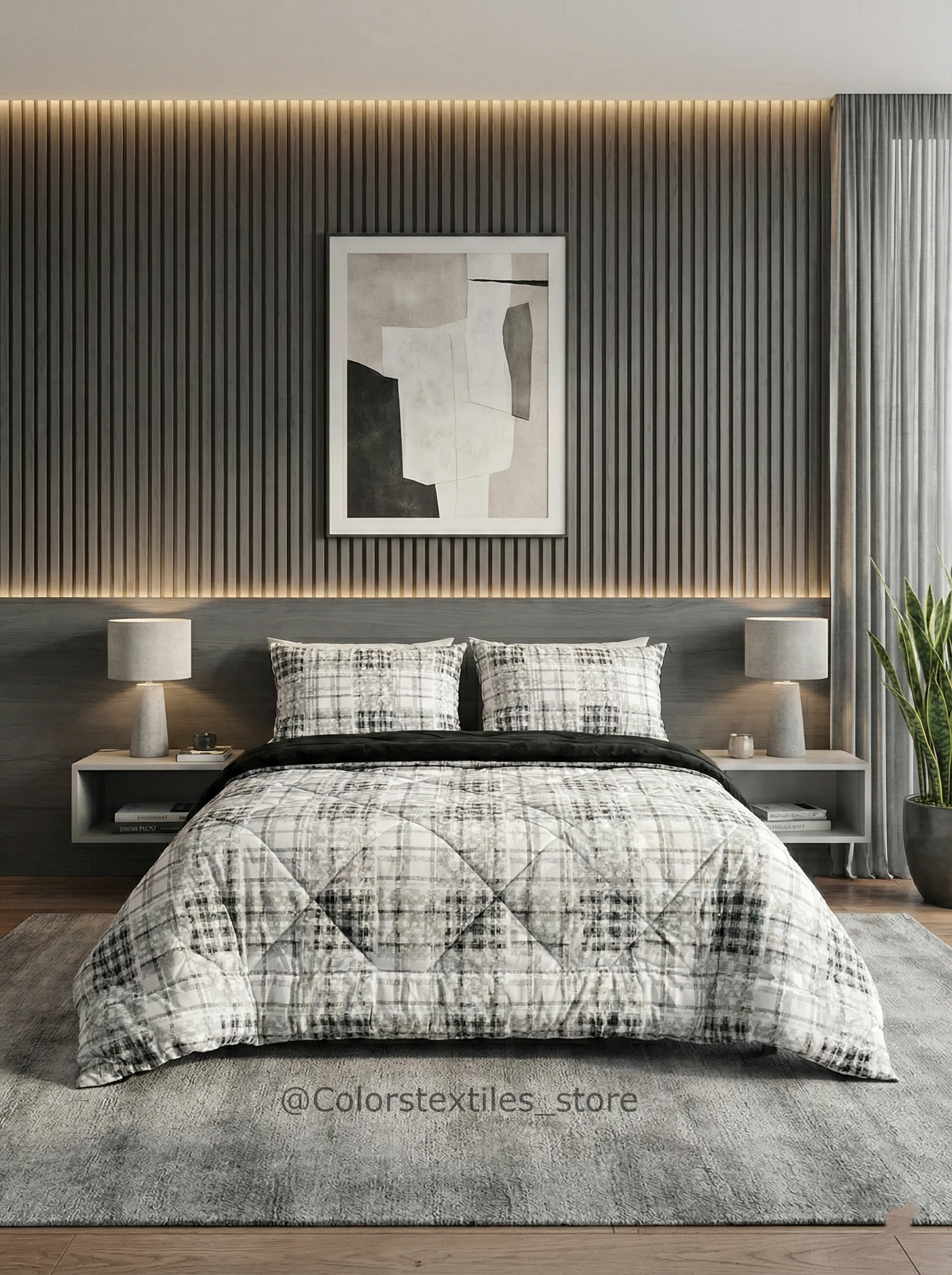 Dual-Faced Fur X Cotton Quilt Set ( Model 20 )