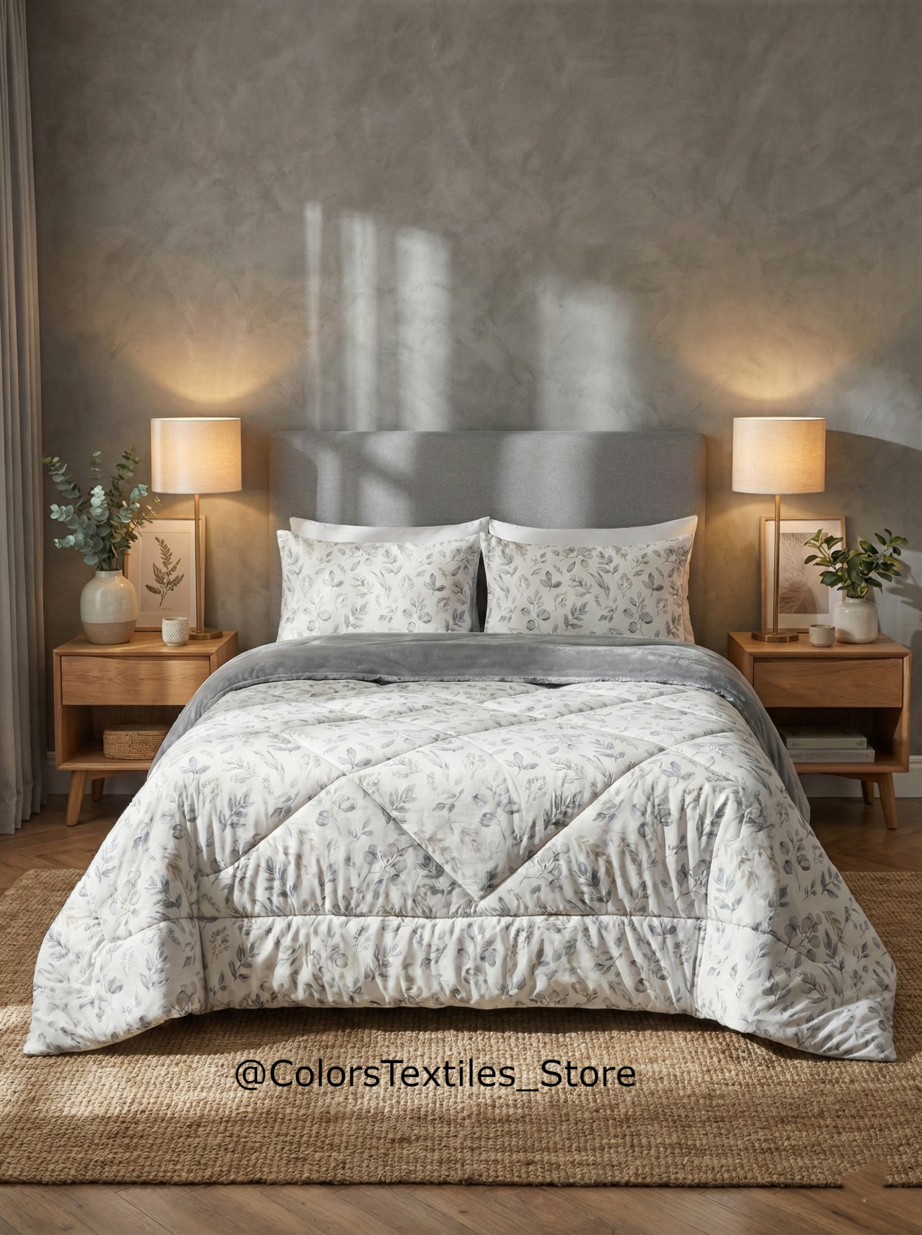Dual-Faced Fur X Cotton Quilt Set ( Model 17 )