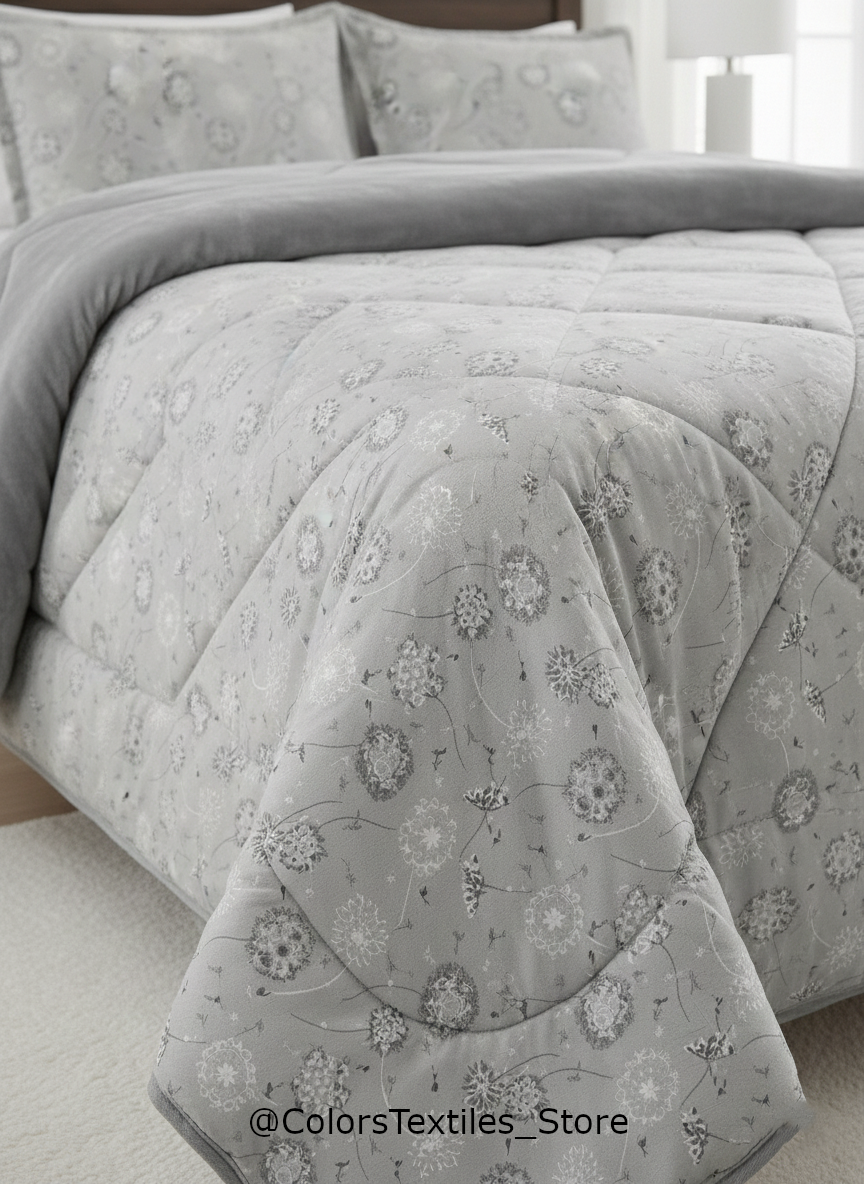 Dual-Faced Fur X Cotton Quilt Set ( Model 18 )