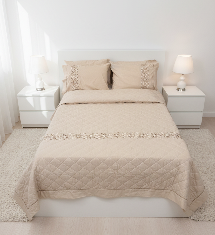 Embroidered Coverlet Set ( Cotton ) (Model 6)