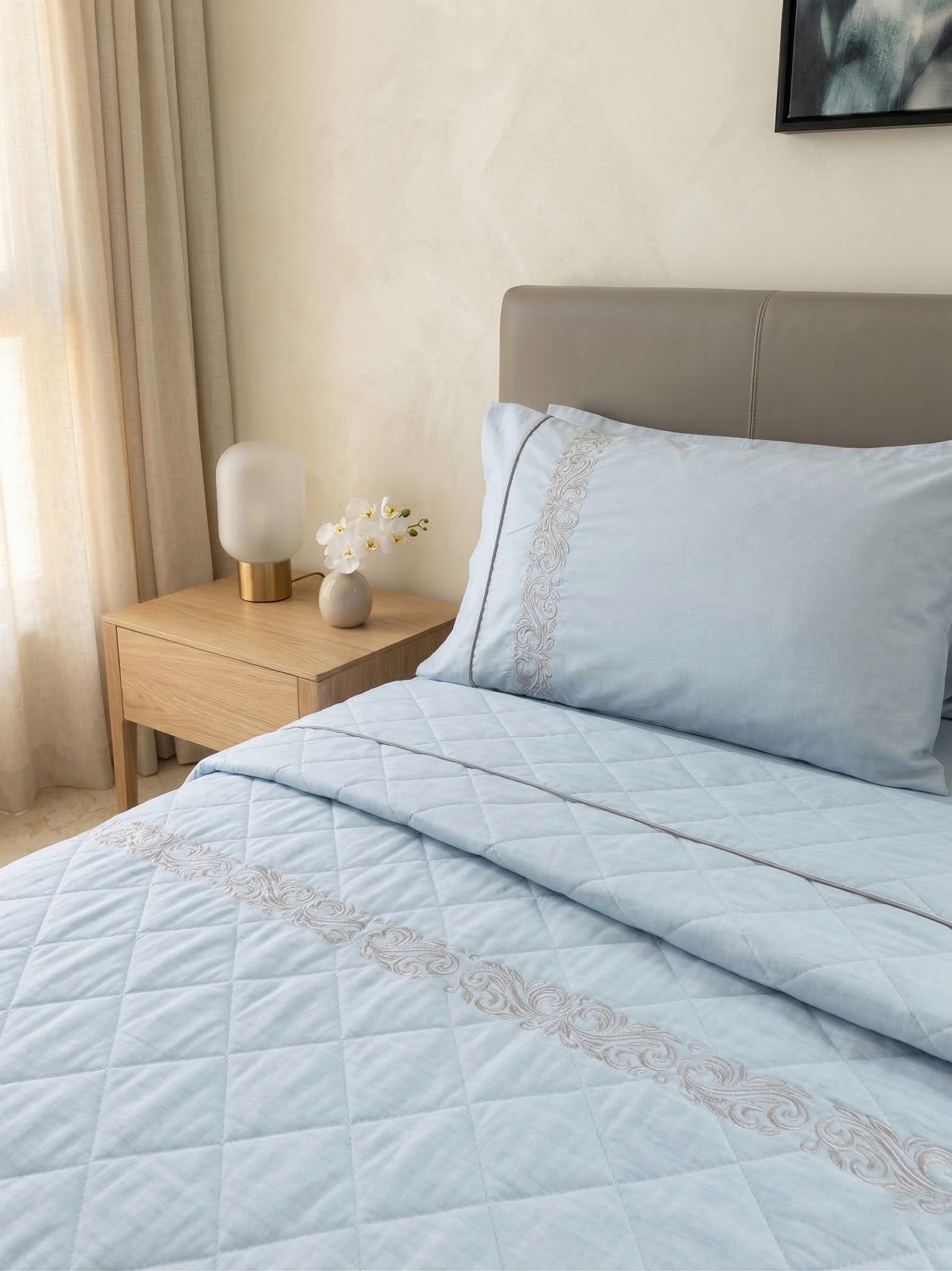 Embroidered Coverlet Set ( Cotton )