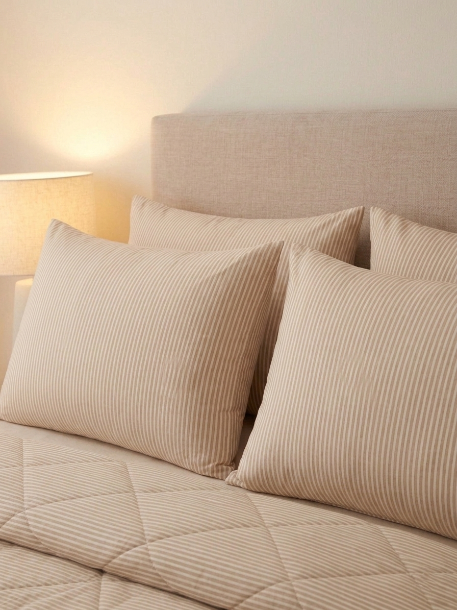 Classic Printed Striped Quilted Coverlet Set