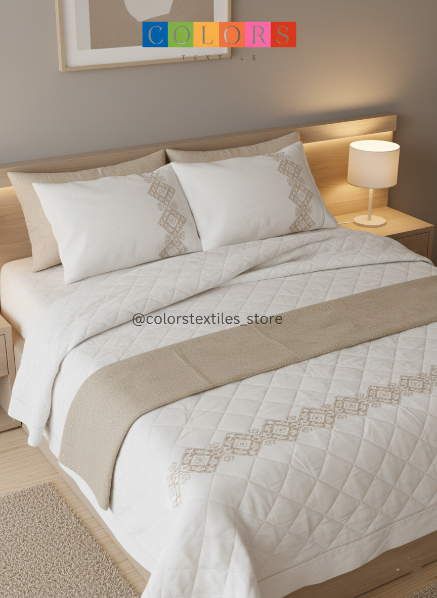 Embroidered Coverlet Set ( Cotton ) (Model 2)