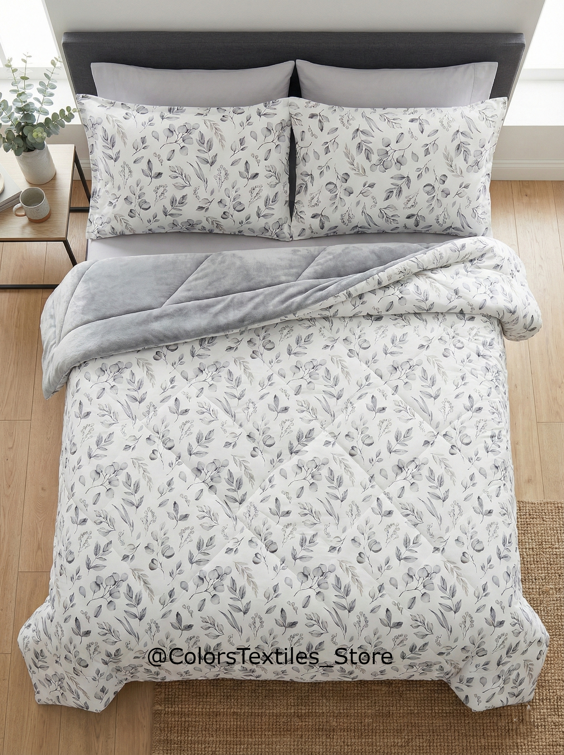 Dual-Faced Fur X Cotton Quilt Set ( Model 17 )