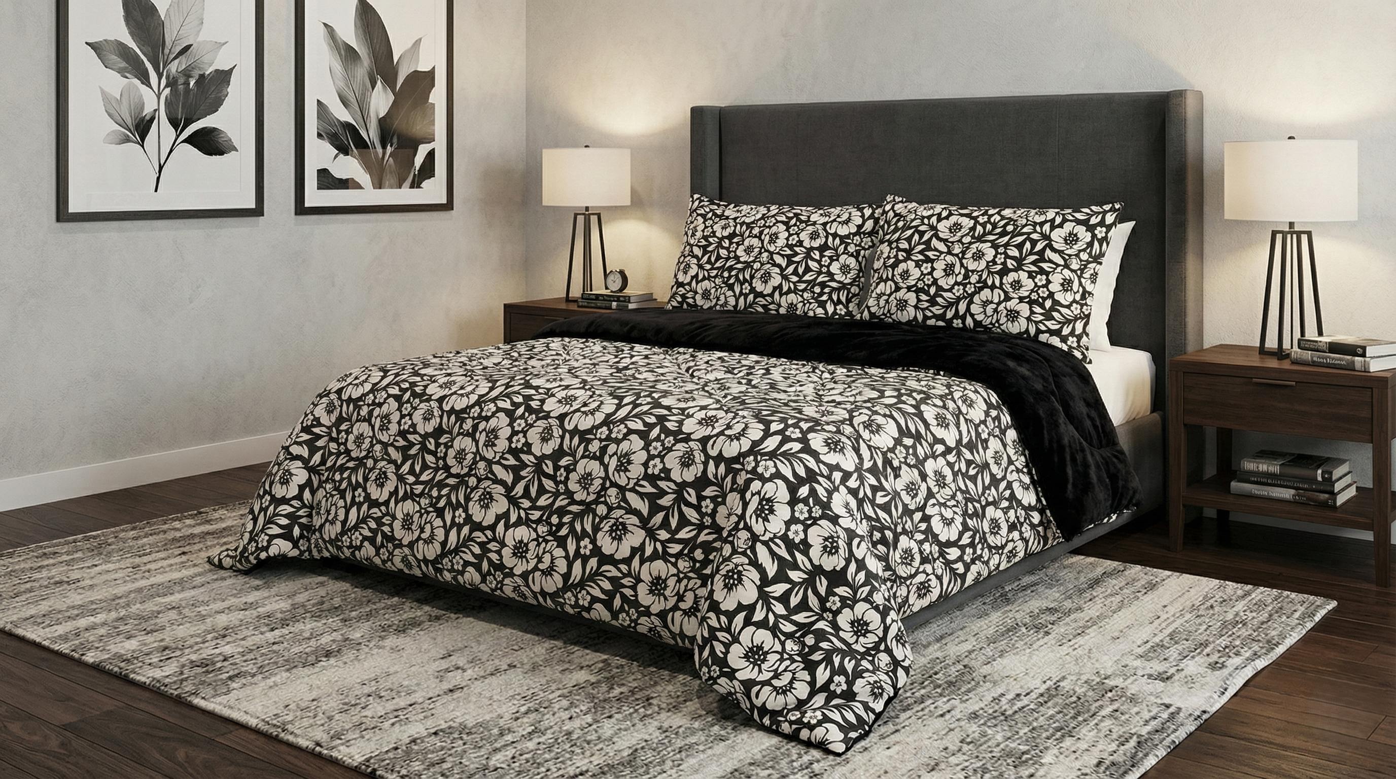 Dual-Faced Fur X Cotton Quilt Set ( Model 25 )