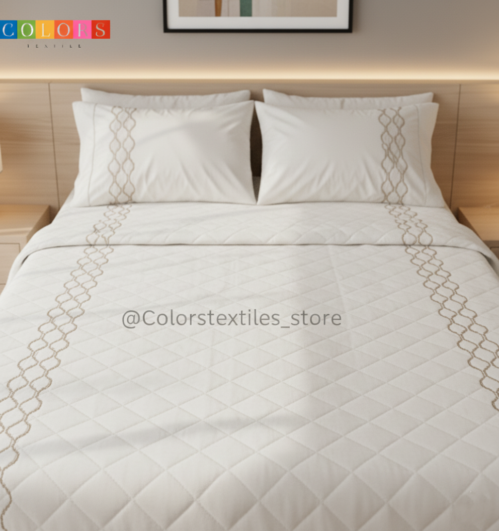 Embroidered Coverlet Set ( Cotton ) (Model 3)