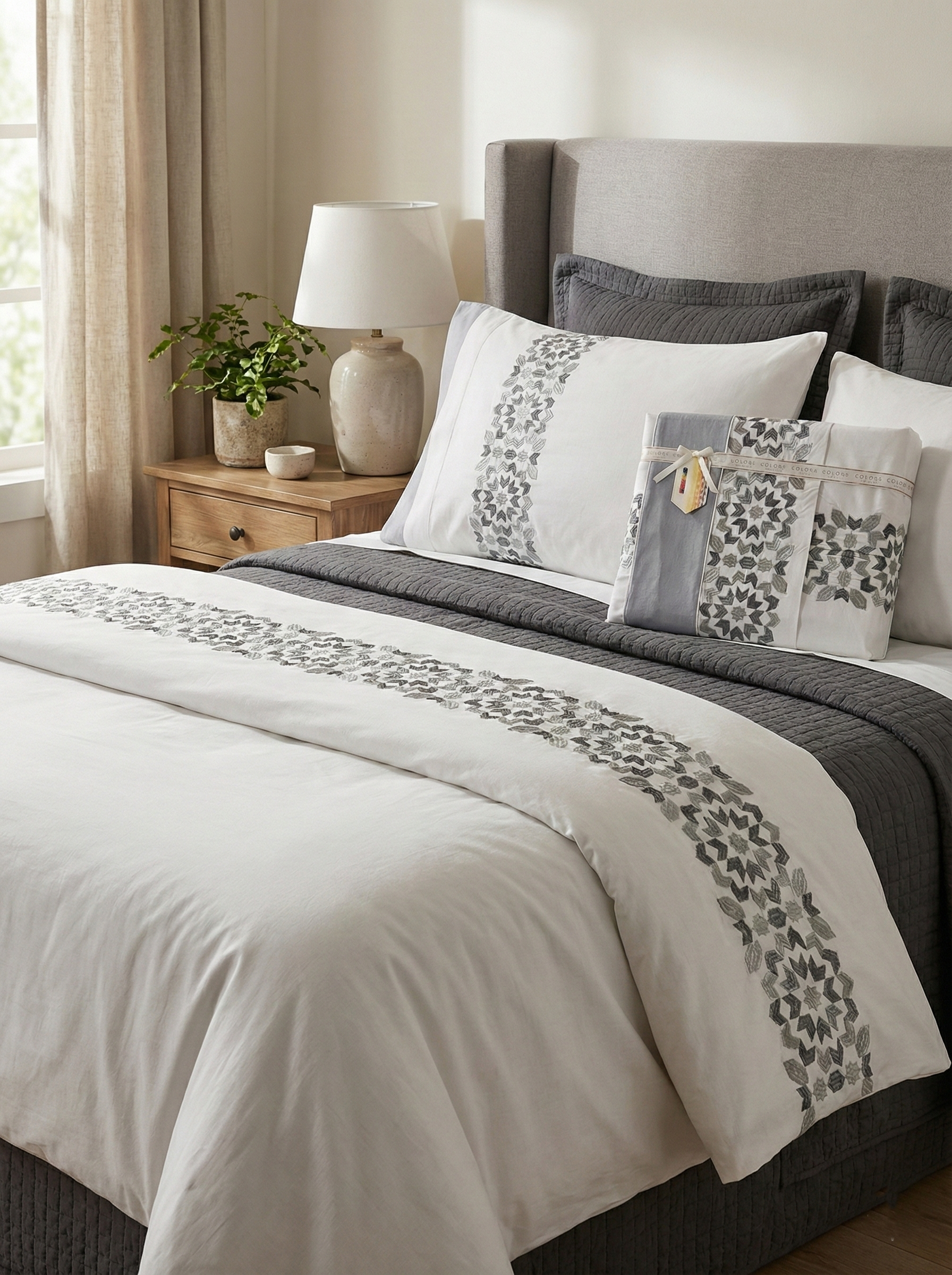 PolyCotton Embroidered Bed Sheet Set (Model 1)