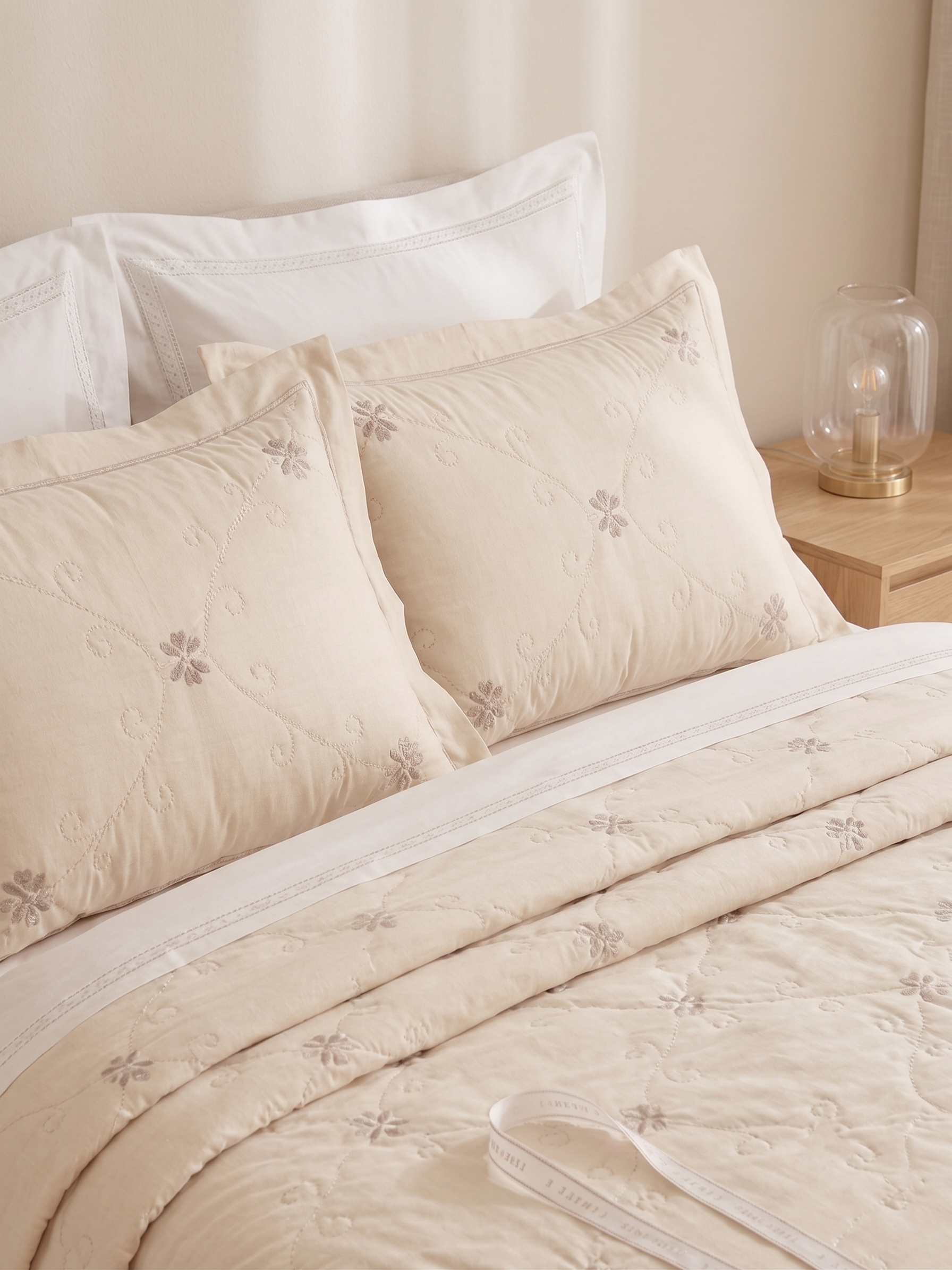 Diamond Embroidered Coverlet Set