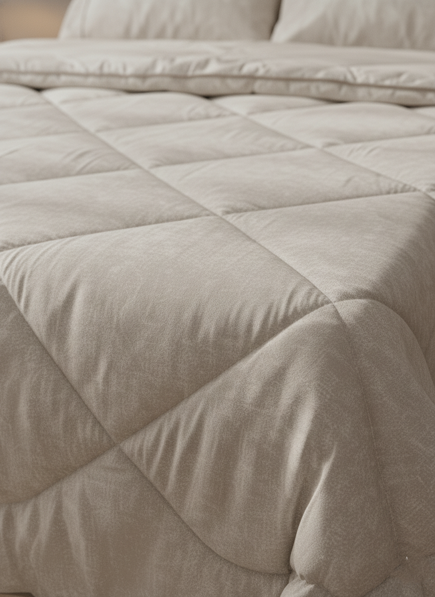 Elegant Beige Textured Quilt Set