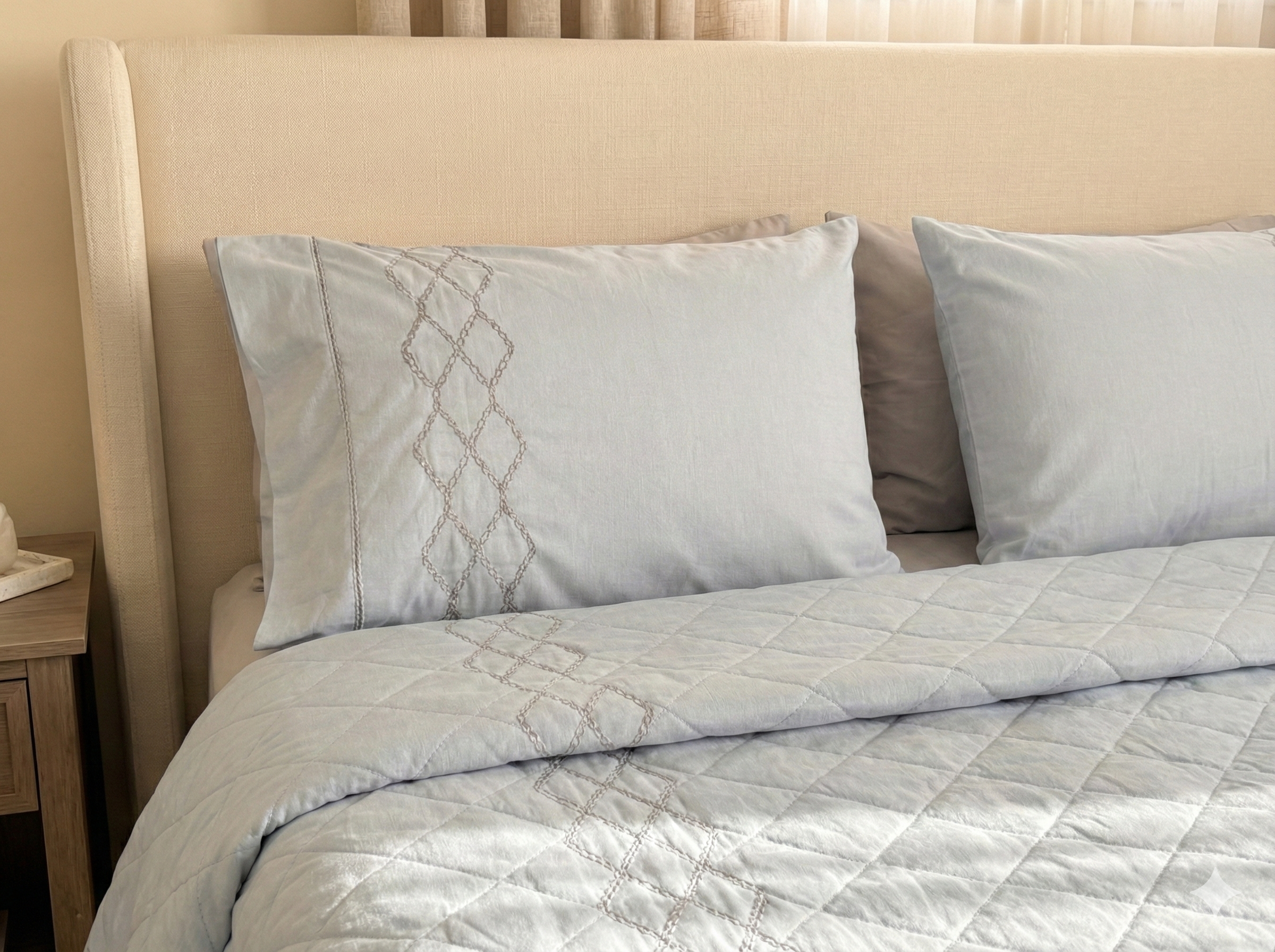 طقم غطاء سرير مطرز (قطن) (موديل 3)