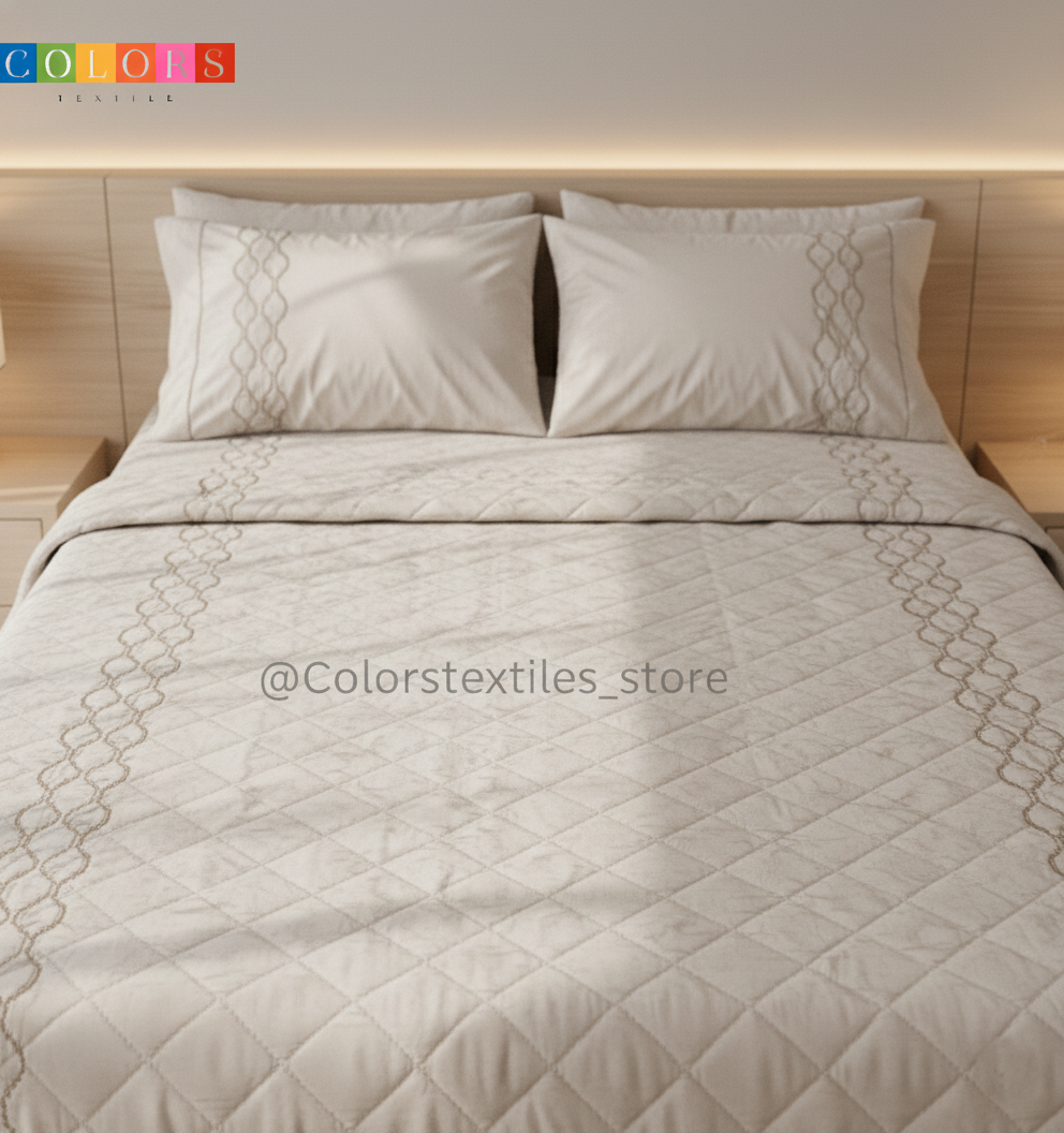 Embroidered Coverlet Set ( Cotton ) (Model 3)