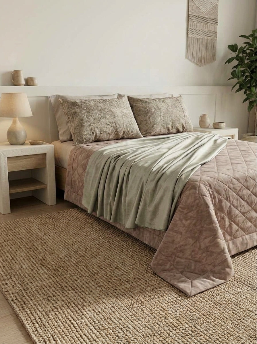 Elegant Textured Coverlet with bed sheet Set